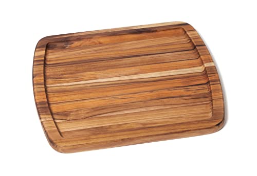 Lipper International Teak Wood Edge Grain Serving Platter, Small, 12