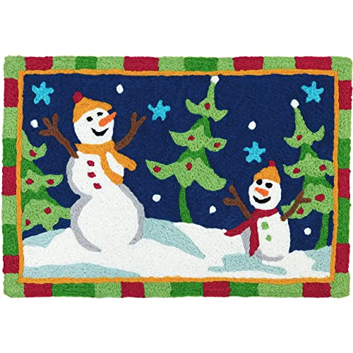 Dancing Christmas Trees and Snowmen Jellybean Accent Rug Winter Christmas Rug 20