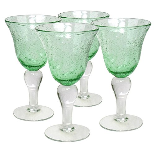 Artland Iris Glass 14 Ounce Goblet Light Green