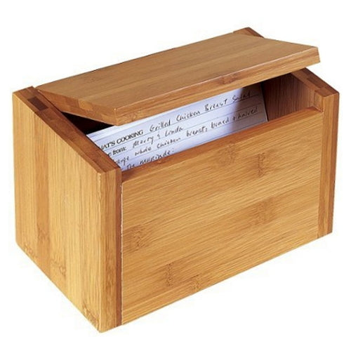 Lipper International Bamboo Recipe Box, 7.5 Inch