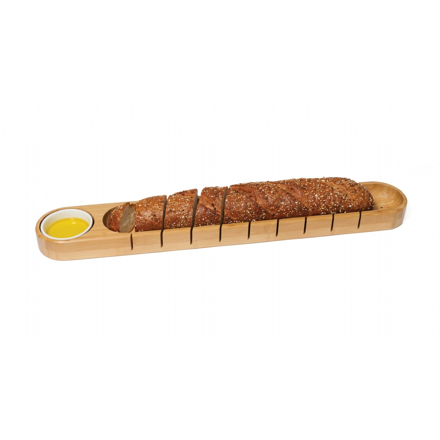 Lipper Bamboo Bread Board with Ceramic Dip Bowl