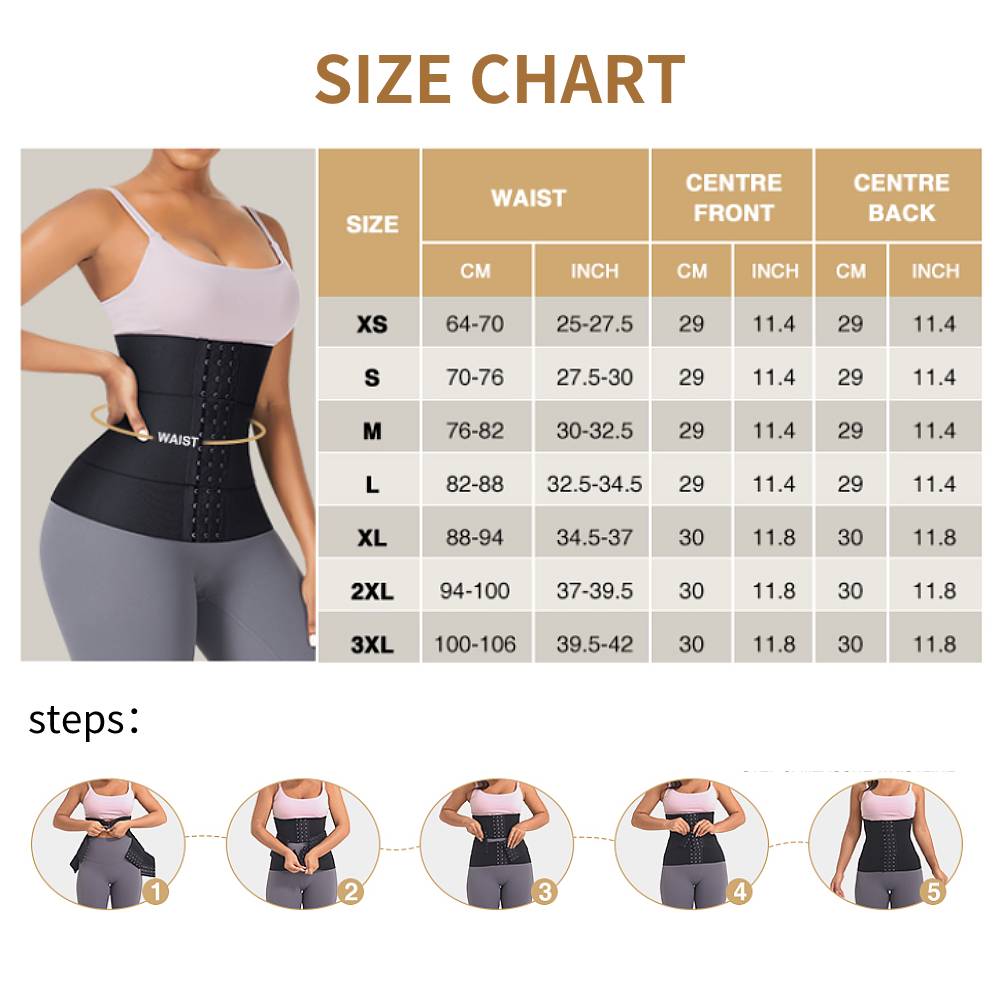 Three Pieces of Segmented Abdomina Binder Latex Tummy Snatch Me Up Bandage Wrap Waist Trainer Shapewear Belt Bodyshaper Corset