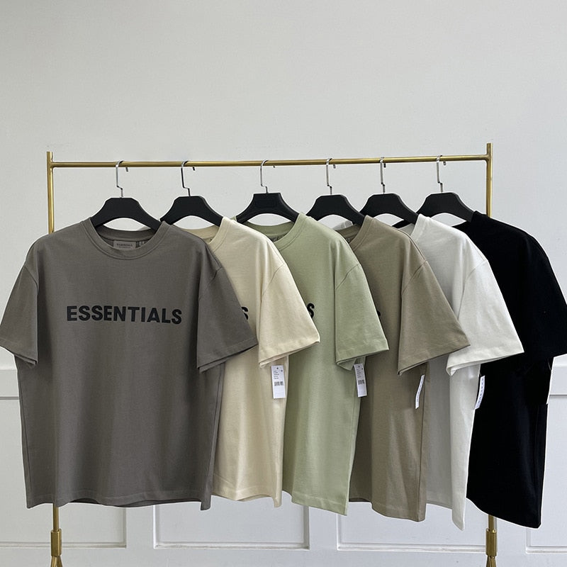 ESSENTIALS T-shirt Loose Rubber Letter