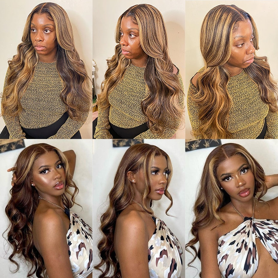 Highlight Wig Body Wave Ombre Colored Wig