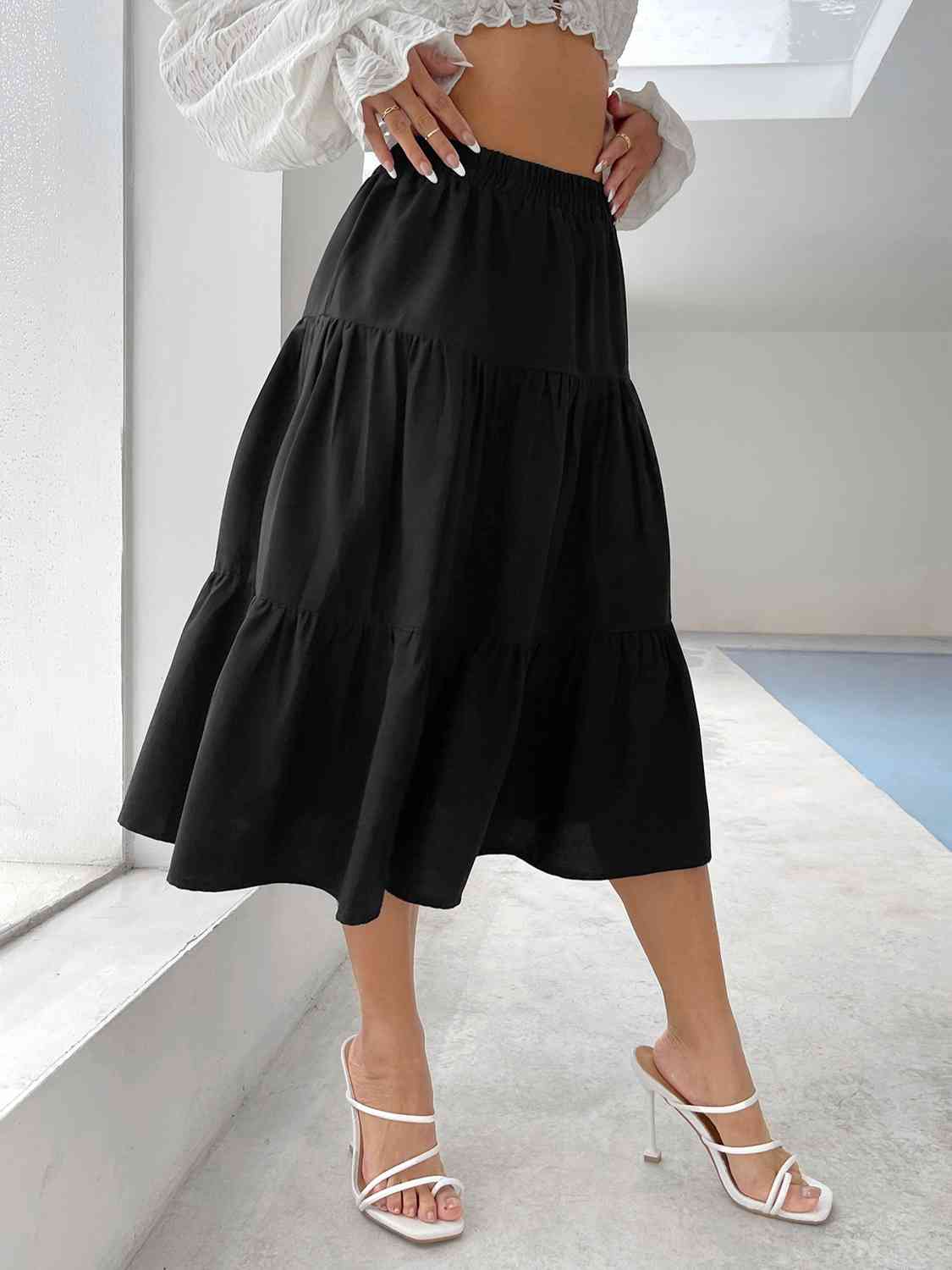 Tiered Midi Skirt