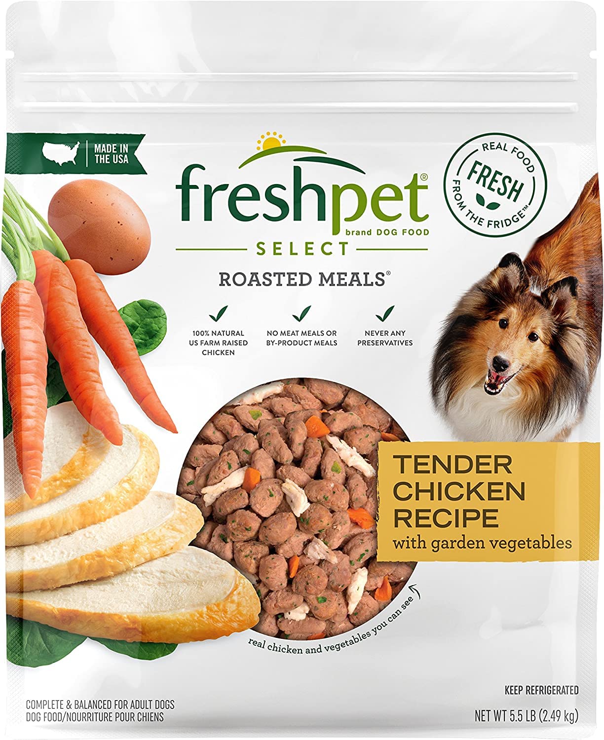 Freshpet Healthy & Natural Dog Food, Fresh Chicken Recipe, 5.5lb