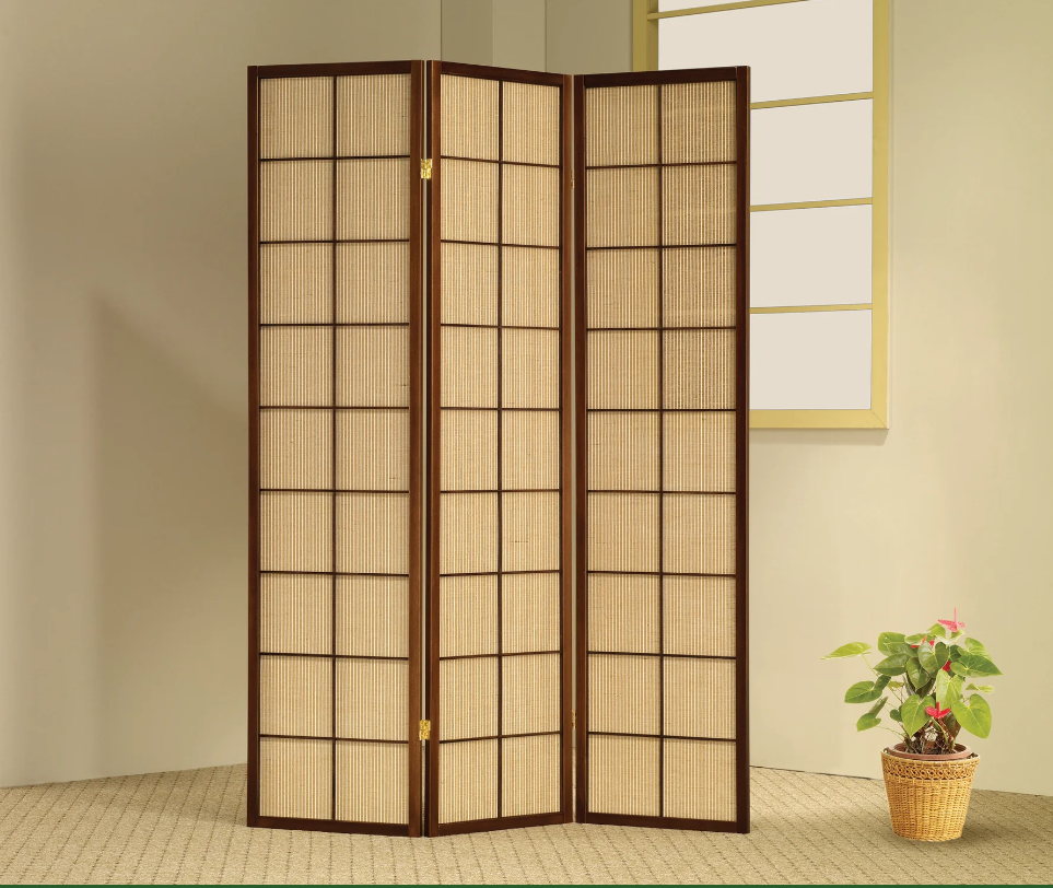 3 Panel Wood Screen-5445