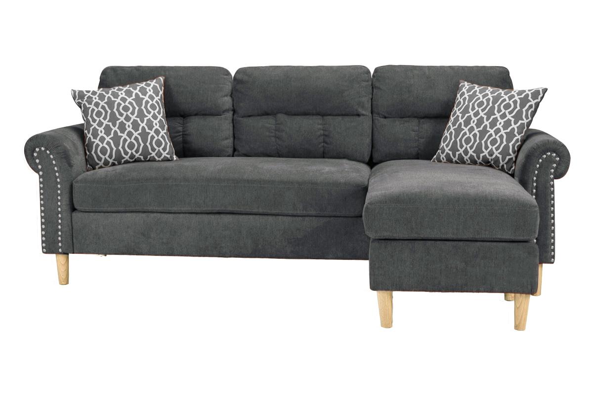 Reversible Sectional Set W/ 2 Accent Pillows - F6447/F6448