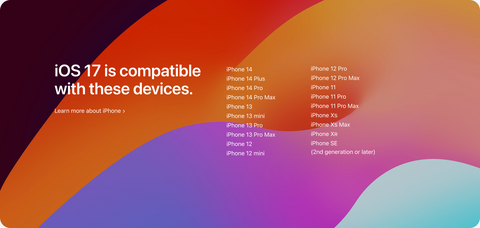 ios17の対象機種 Image: Apple