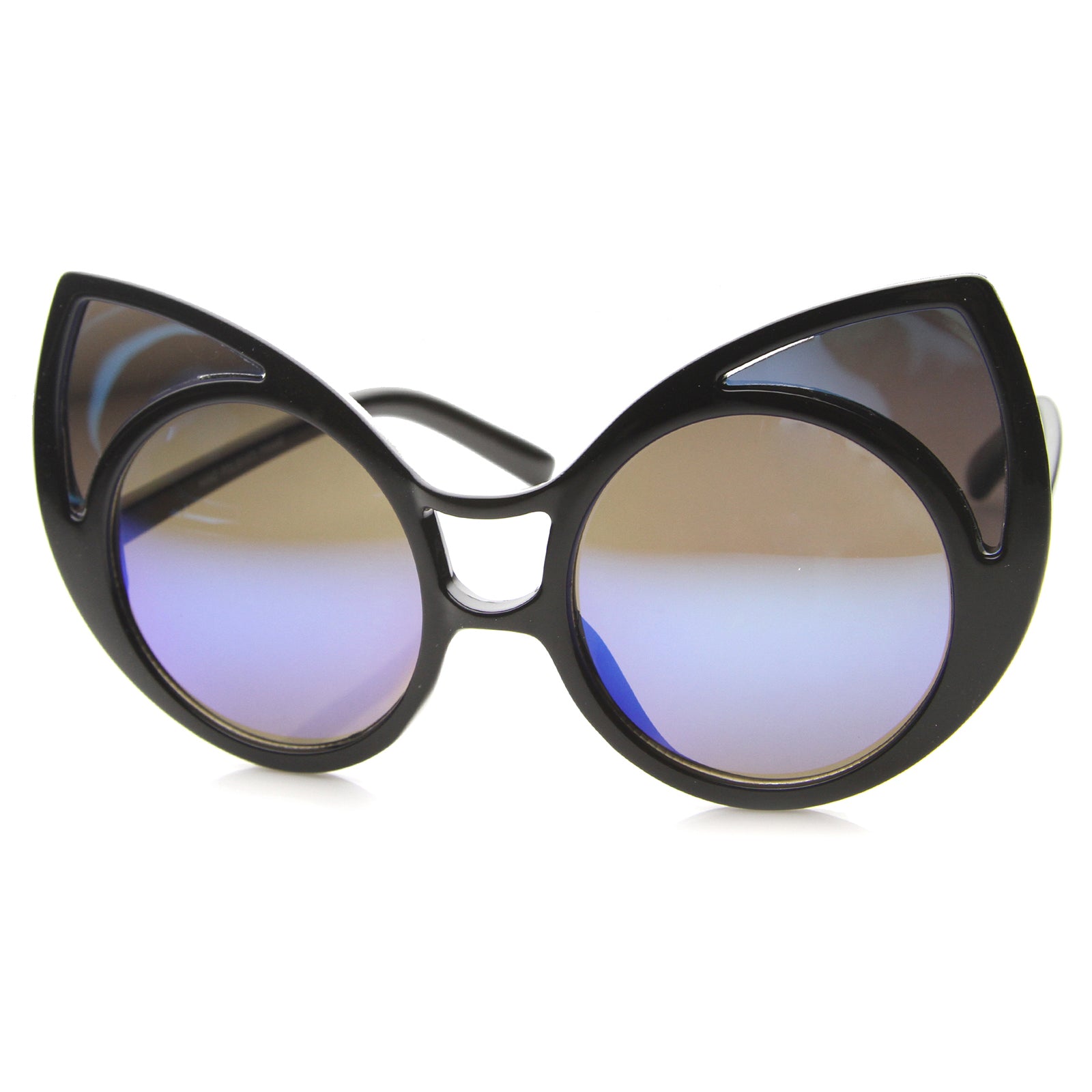 Womens Cat Eye Sunglasses With UV400 Protected Mirrored Lens