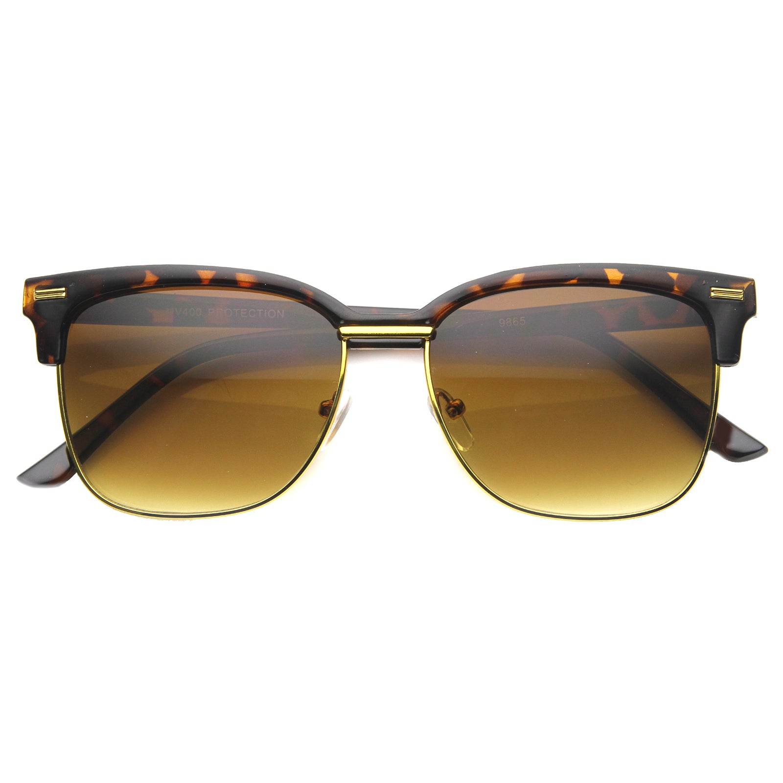 Mens Semi-Rimless Sunglasses With UV400 Protected Composite Lens