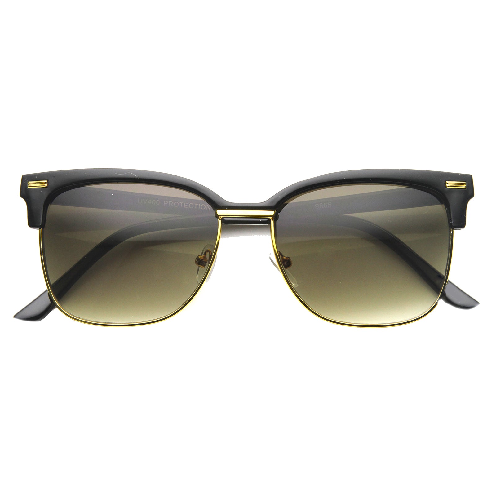 Mens Semi-Rimless Sunglasses With UV400 Protected Composite Lens