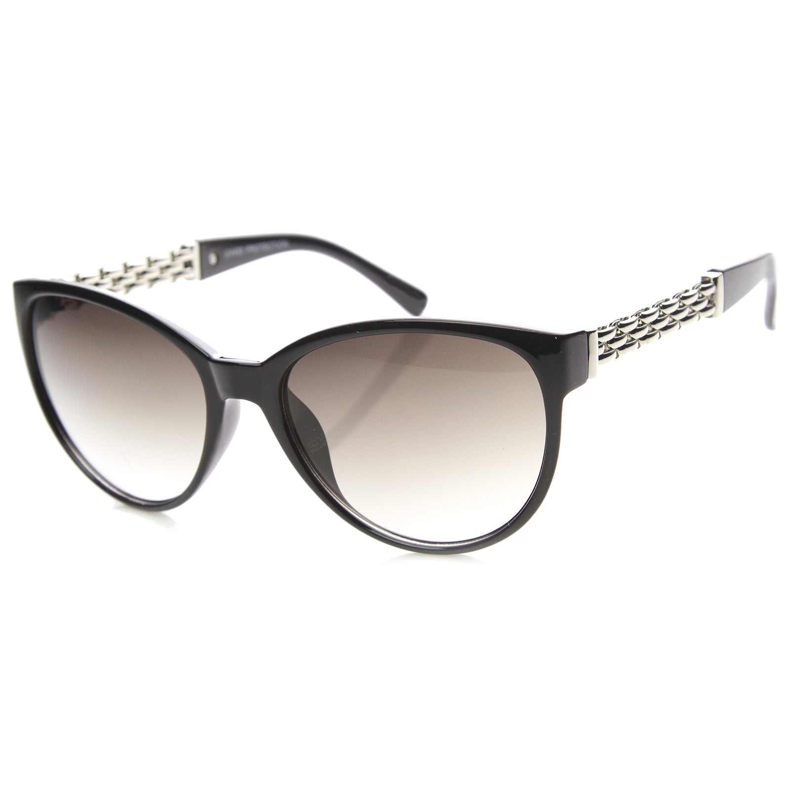 Womens Metal Cat Eye Sunglasses With UV400 Protected Gradient Lens
