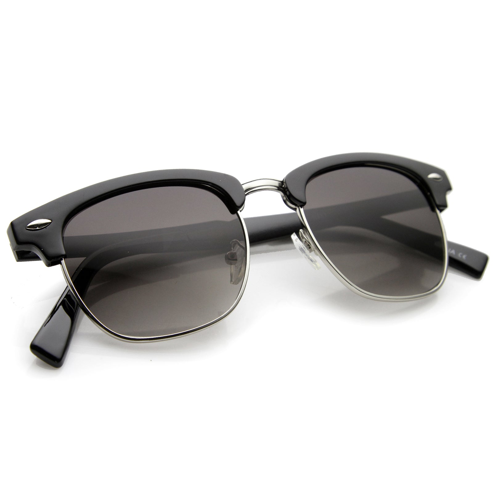 Mens Semi-Rimless Sunglasses With UV400 Protected Composite Lens