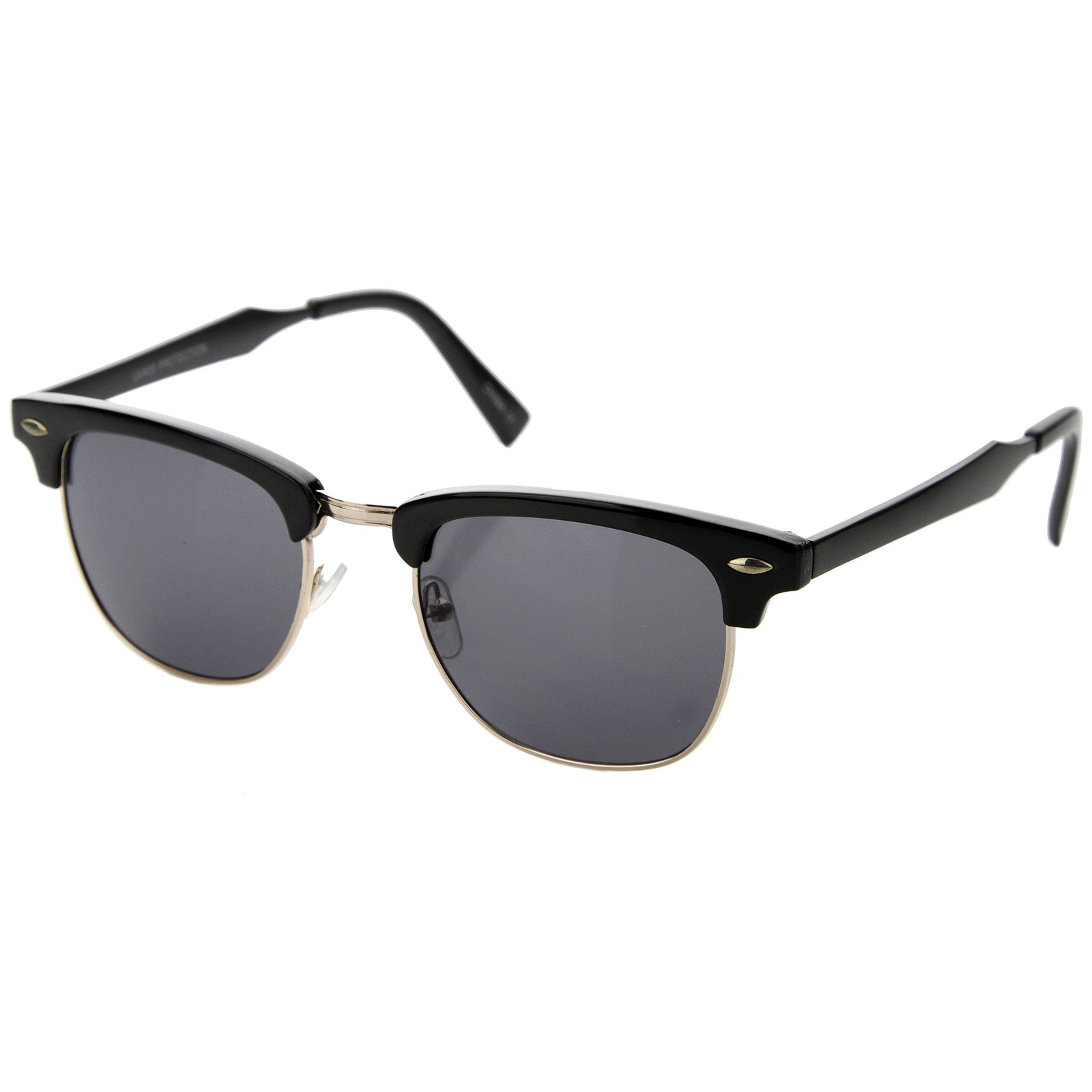 Mens Semi-Rimless Sunglasses With UV400 Protected Composite Lens