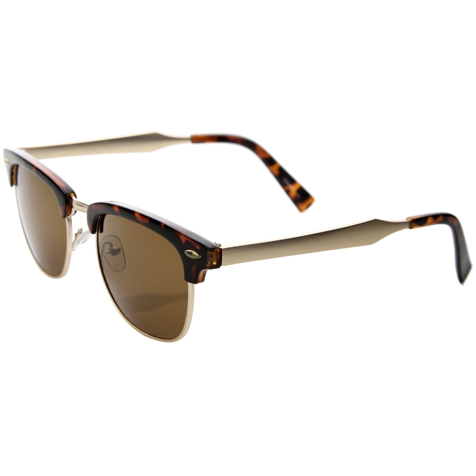 Mens Semi-Rimless Sunglasses With UV400 Protected Composite Lens