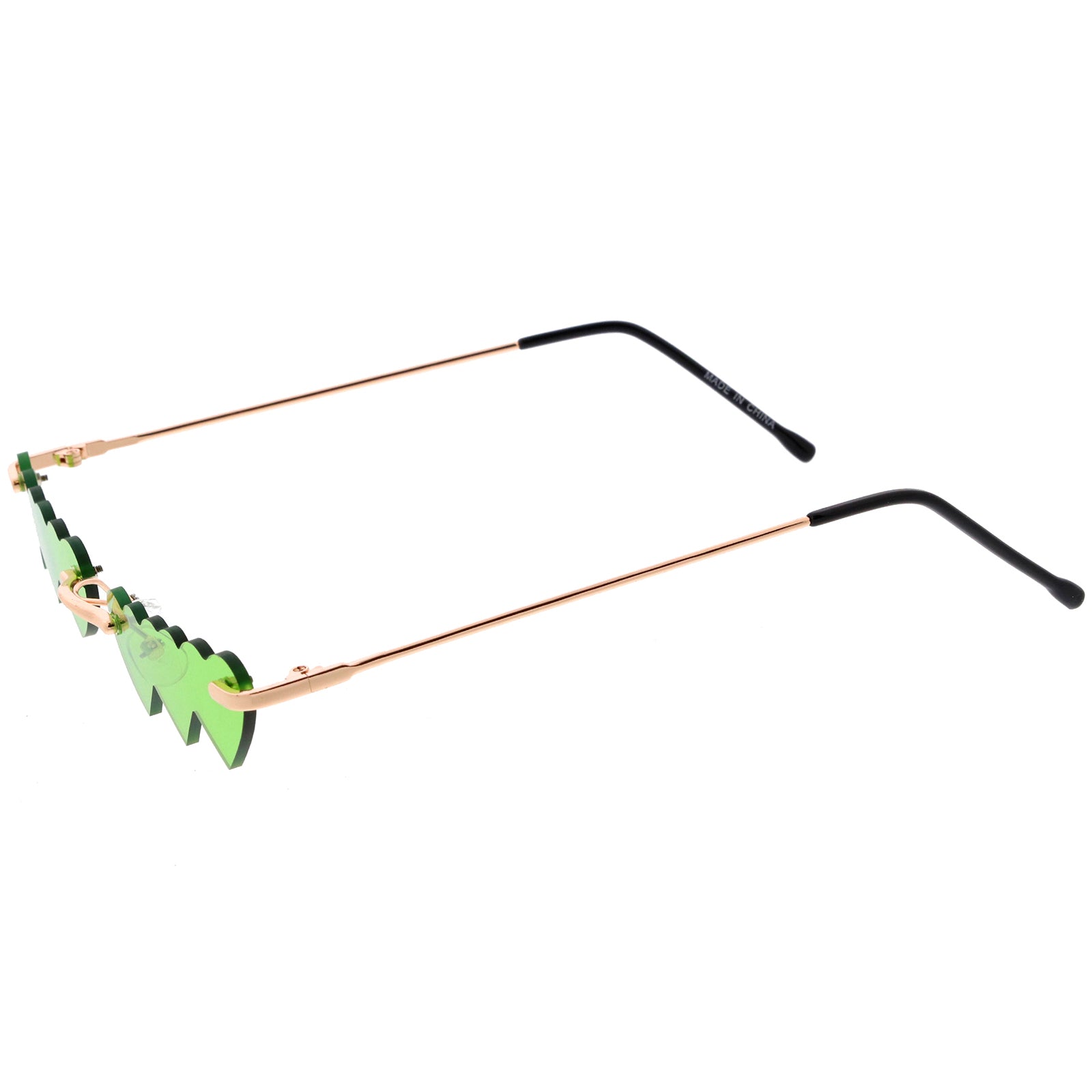 Micro Rimless Three Hearts Color Tinted Lens Heart Sunglasses 62mm