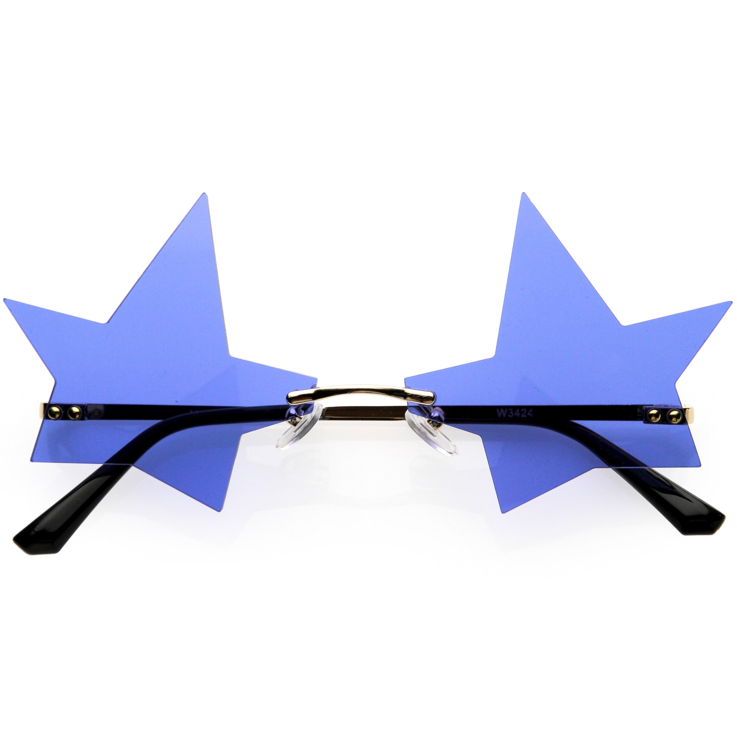 Chic Tinted Star Design Rimless Metal Frame Stars Sunglasses 56mm