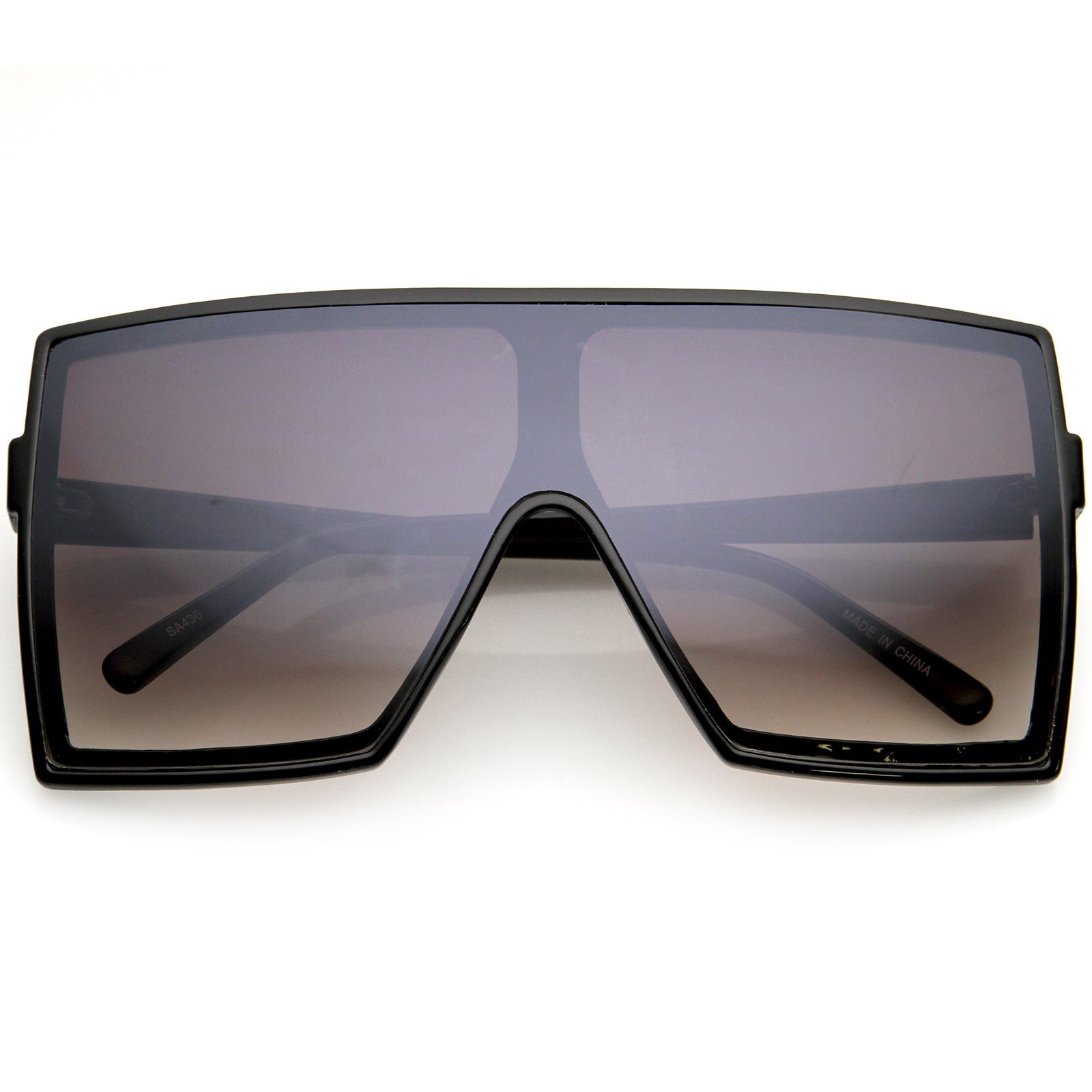 High Fashion Neutral Colored Lens Flat Top Square Sunglasses 72mm