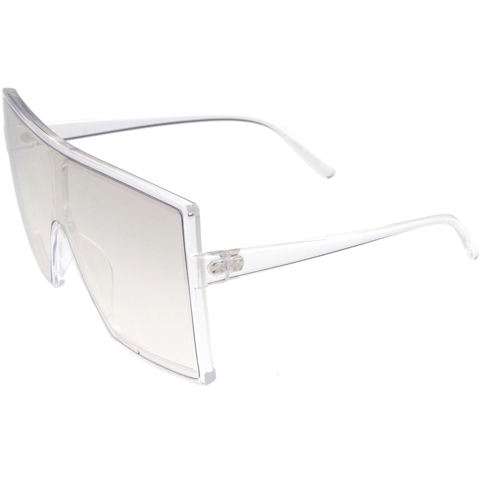 High Fashion Neutral Colored Lens Flat Top Square Sunglasses 72mm