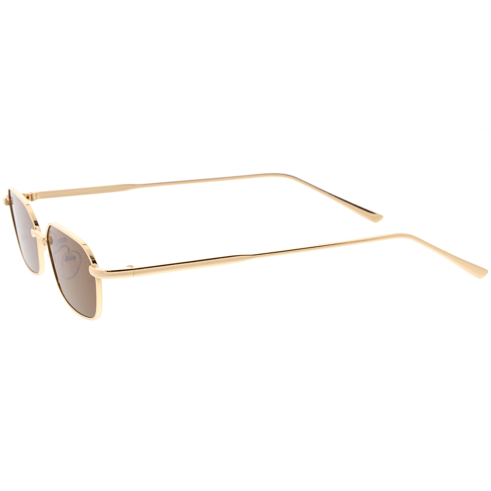 Sleek Polygon Metal Geometric Oval Sunglasses 52mm