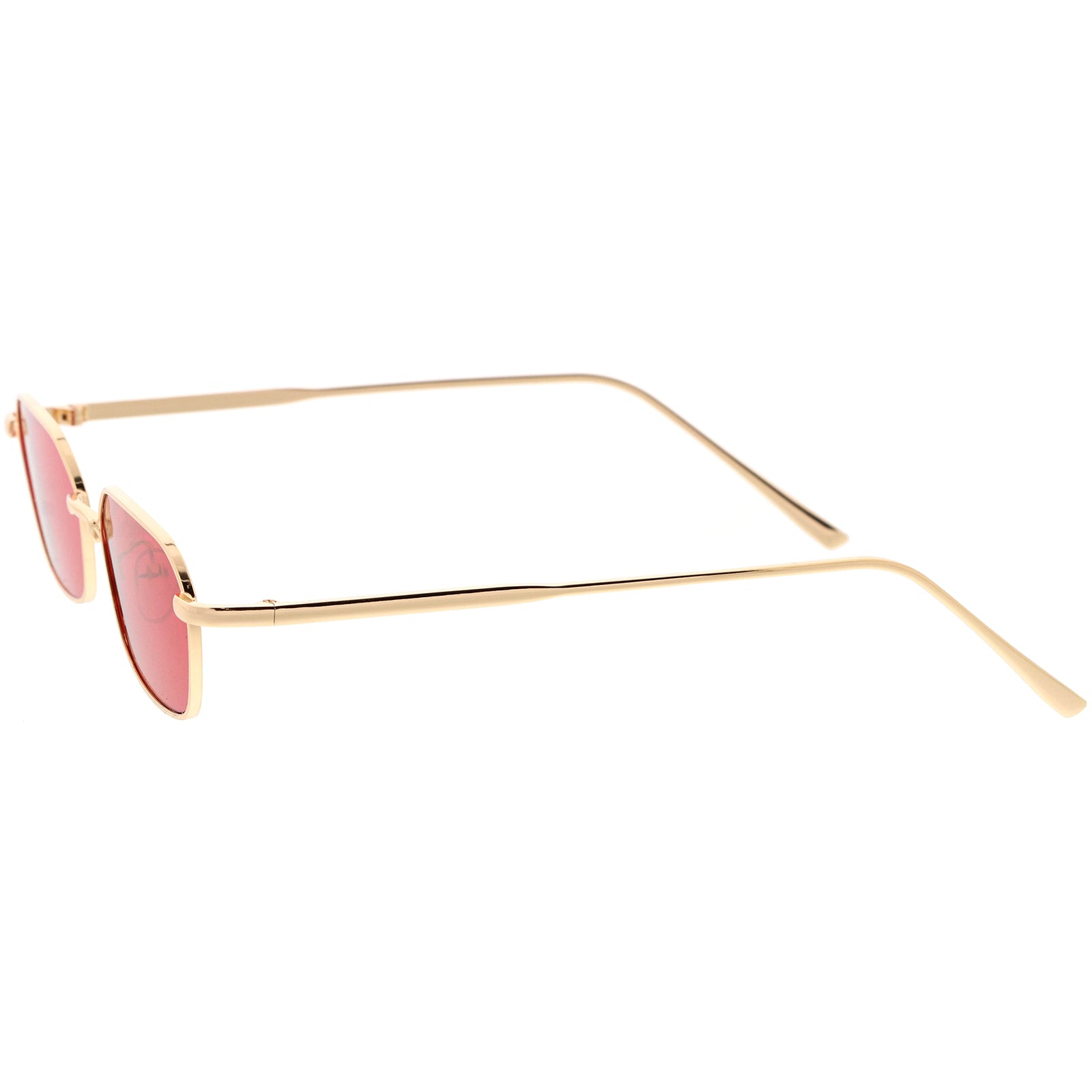 Sleek Polygon Metal Geometric Oval Sunglasses 52mm