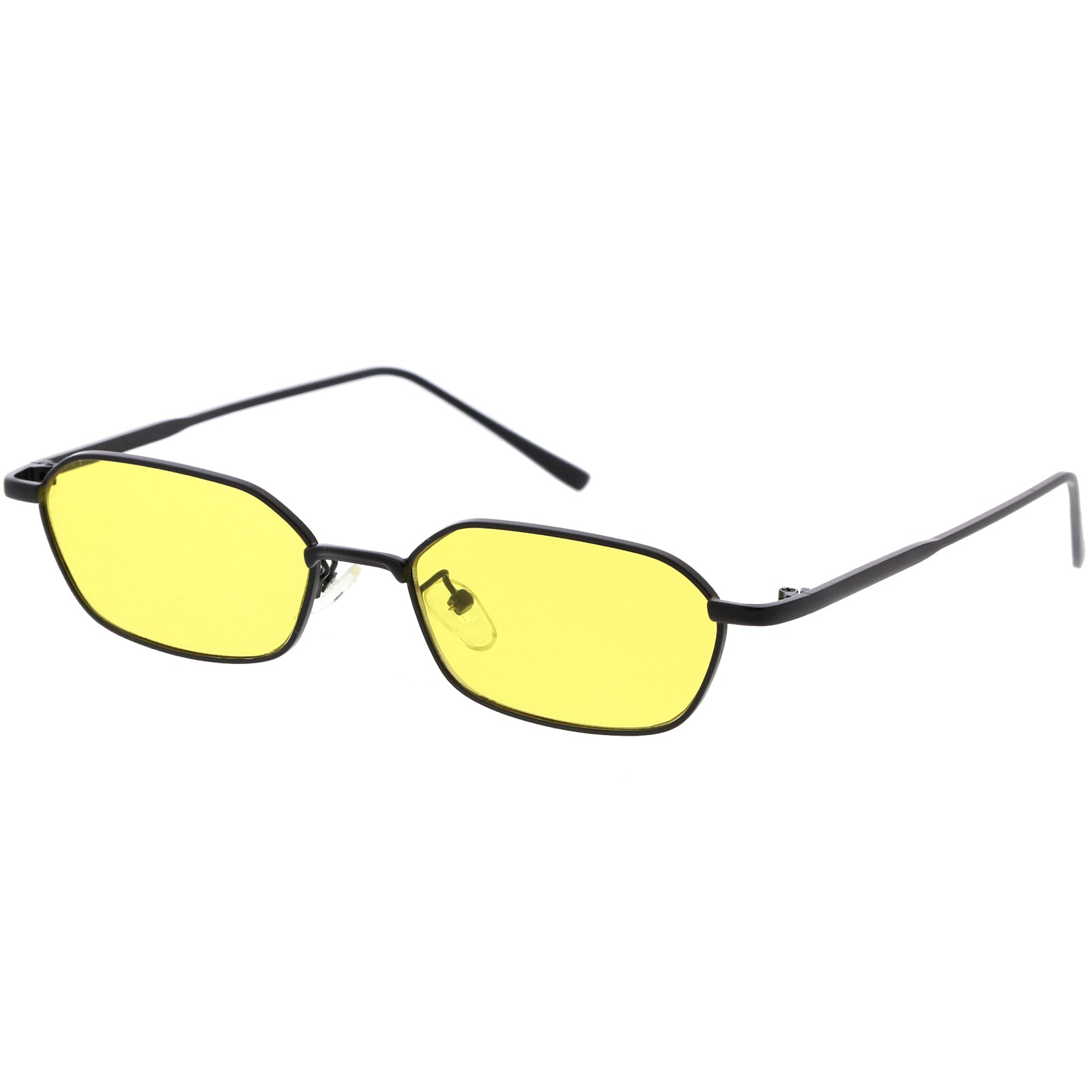 Sleek Polygon Metal Geometric Oval Sunglasses 52mm