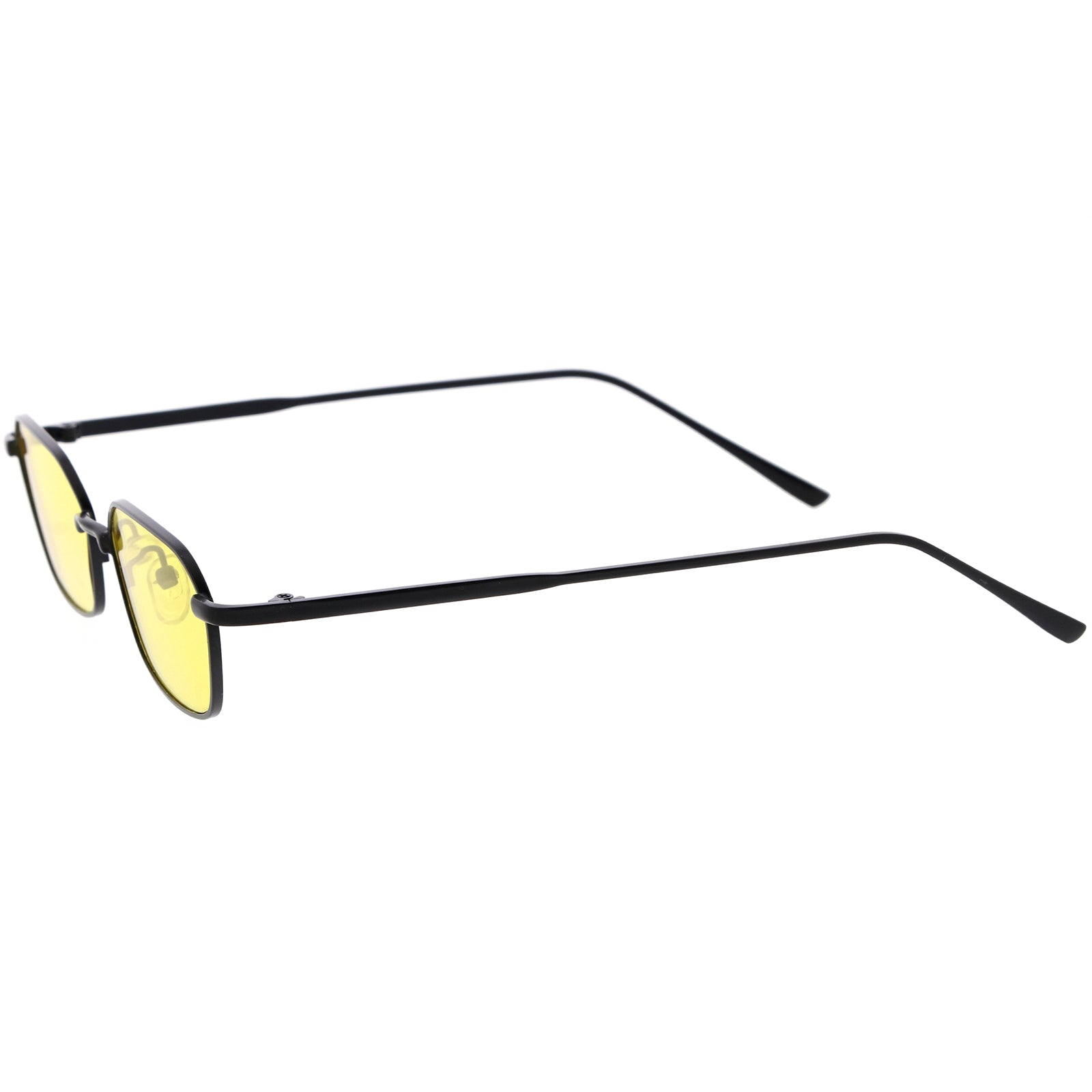 Sleek Polygon Metal Geometric Oval Sunglasses 52mm