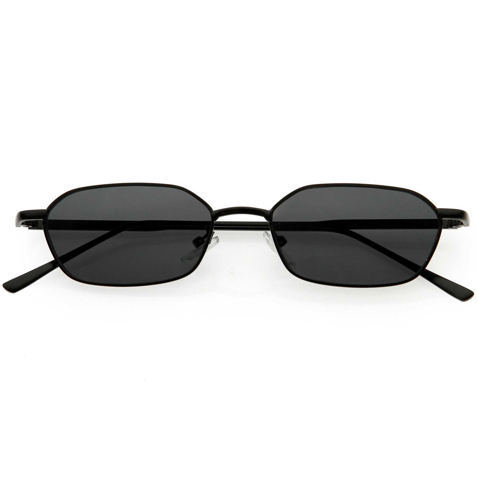 Sleek Polygon Metal Geometric Oval Sunglasses 52mm