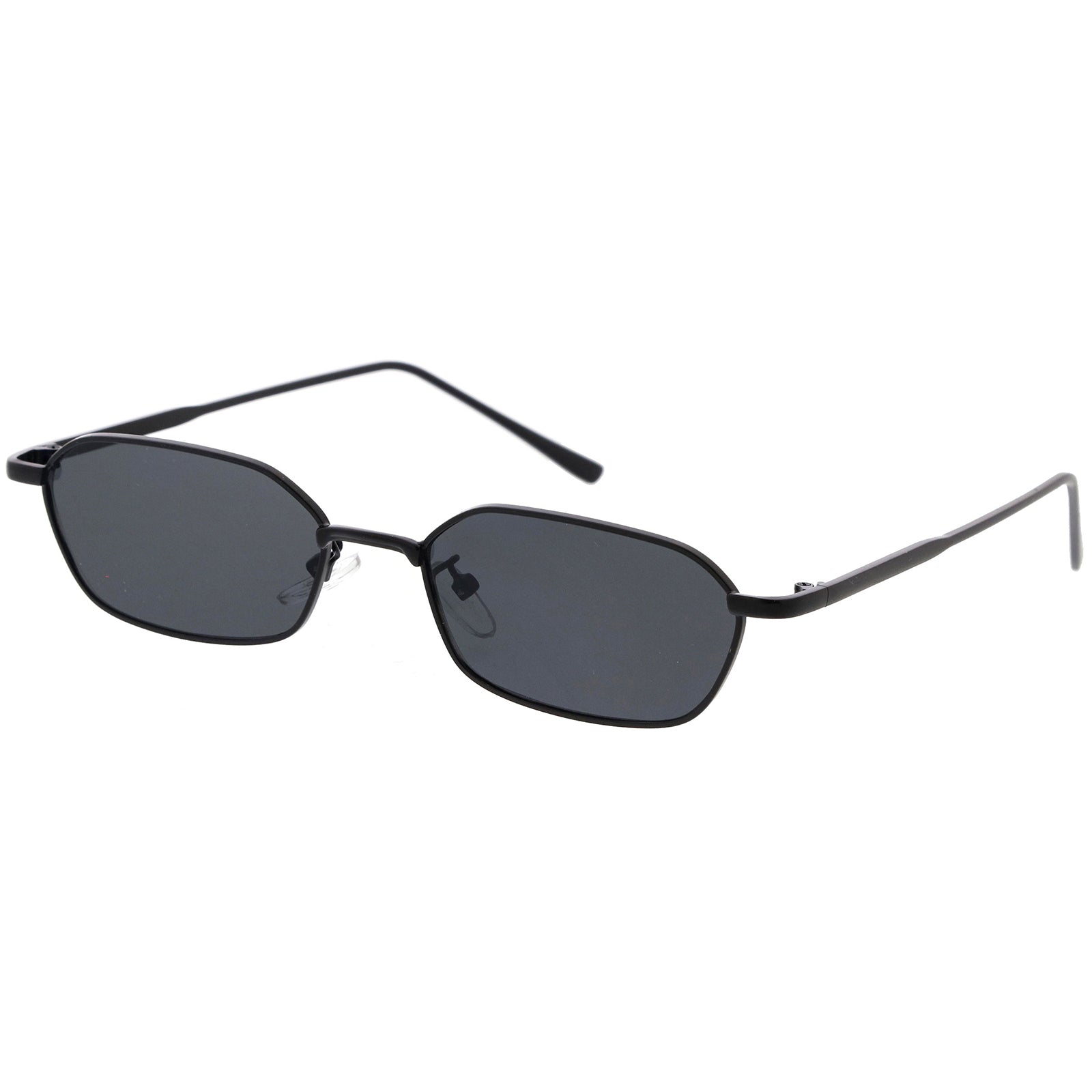 Sleek Polygon Metal Geometric Oval Sunglasses 52mm