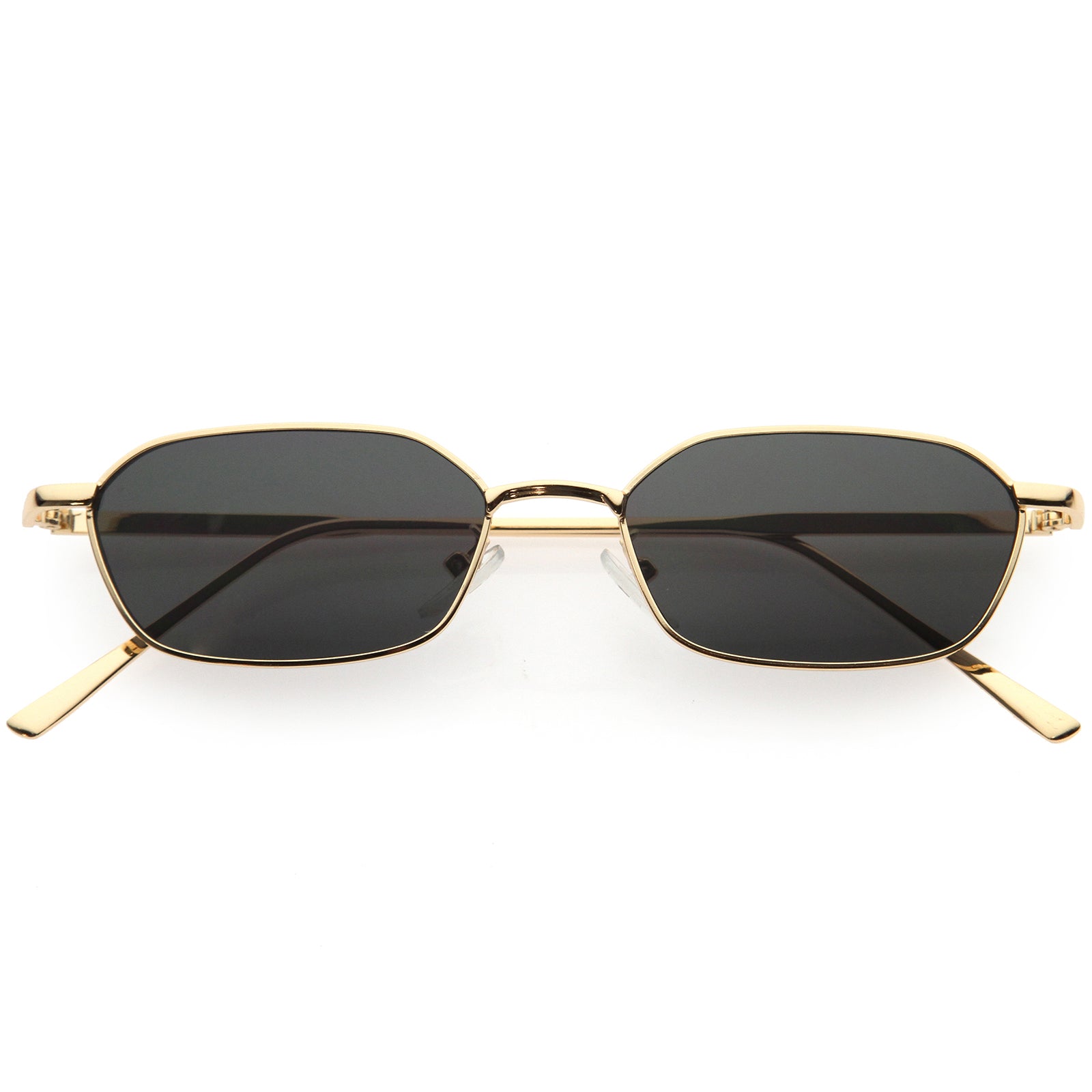 Sleek Polygon Metal Geometric Oval Sunglasses 52mm