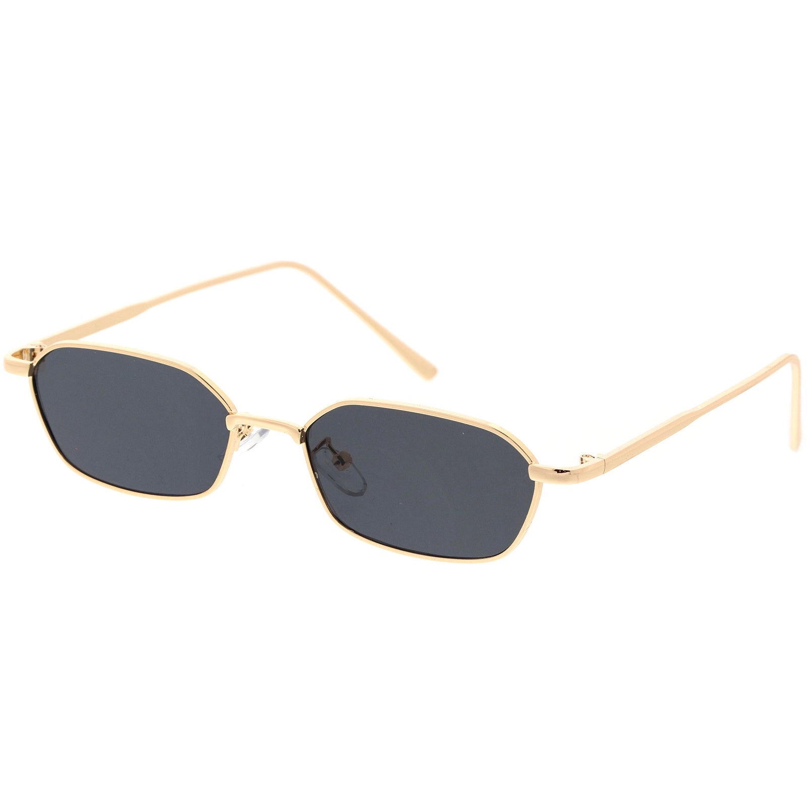 Sleek Polygon Metal Geometric Oval Sunglasses 52mm