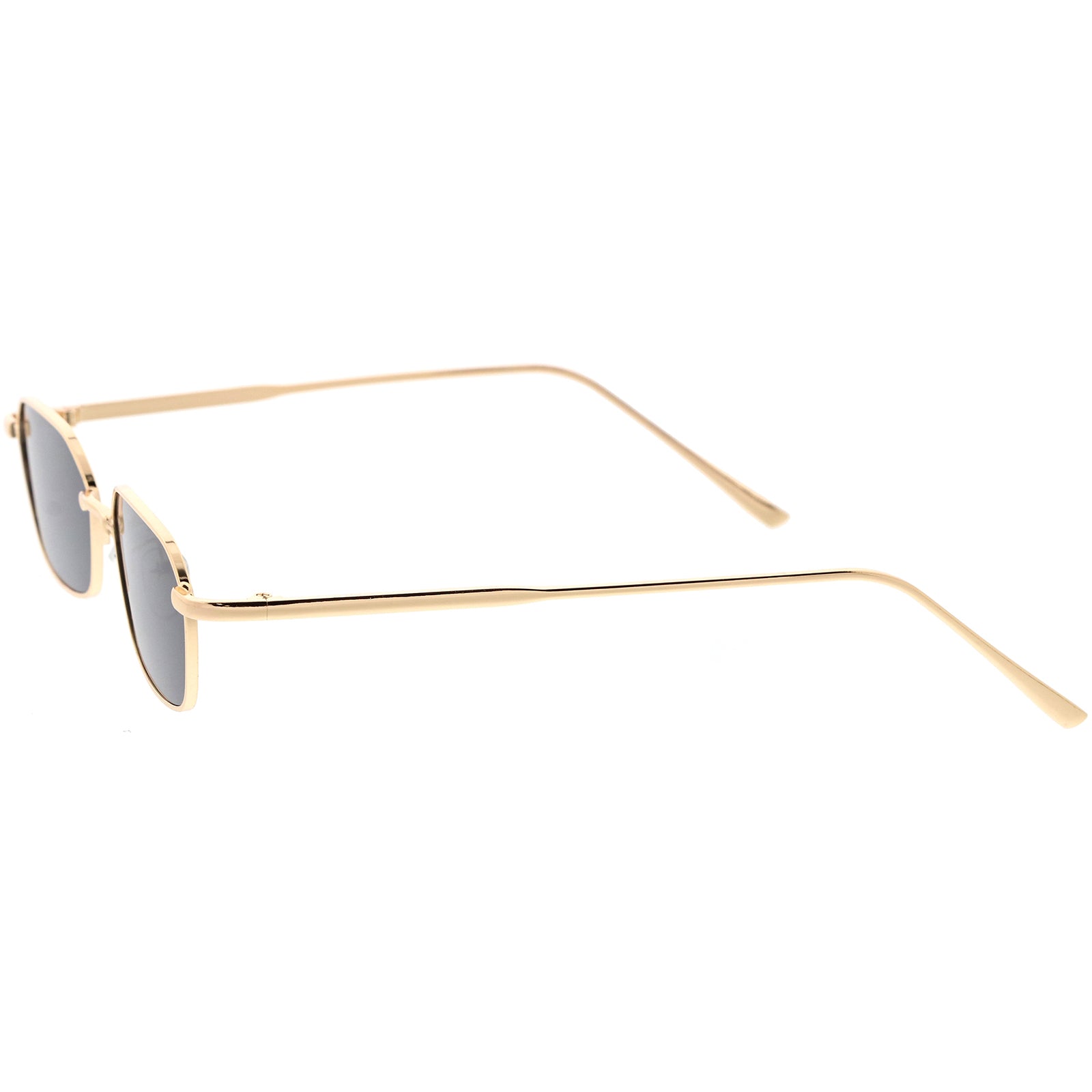 Sleek Polygon Metal Geometric Oval Sunglasses 52mm