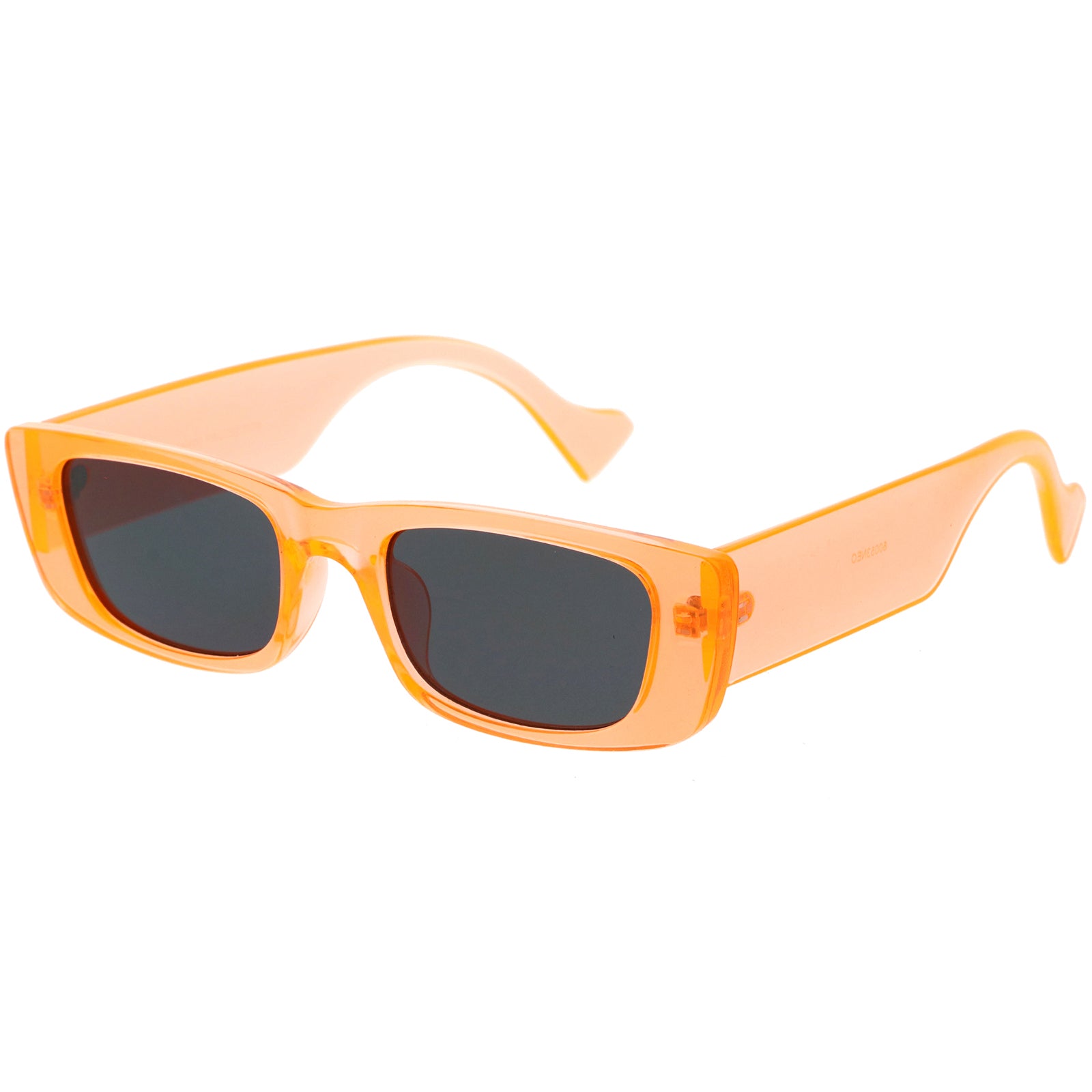 Retro Wide Square Flat Lens Chunky Neon Rectangle Sunglasses 52mm