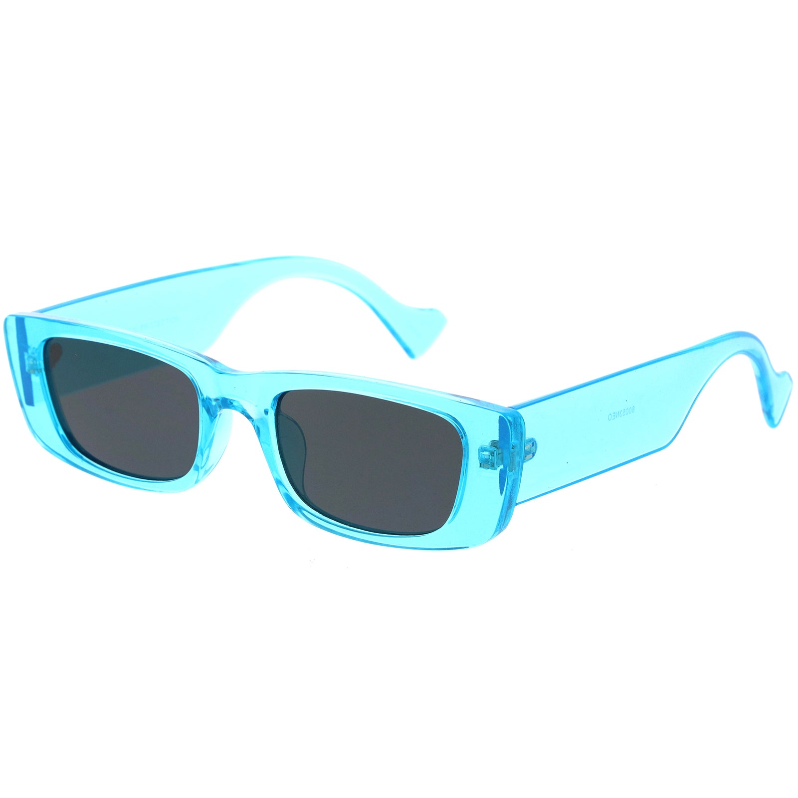 Retro Wide Square Flat Lens Chunky Neon Rectangle Sunglasses 52mm