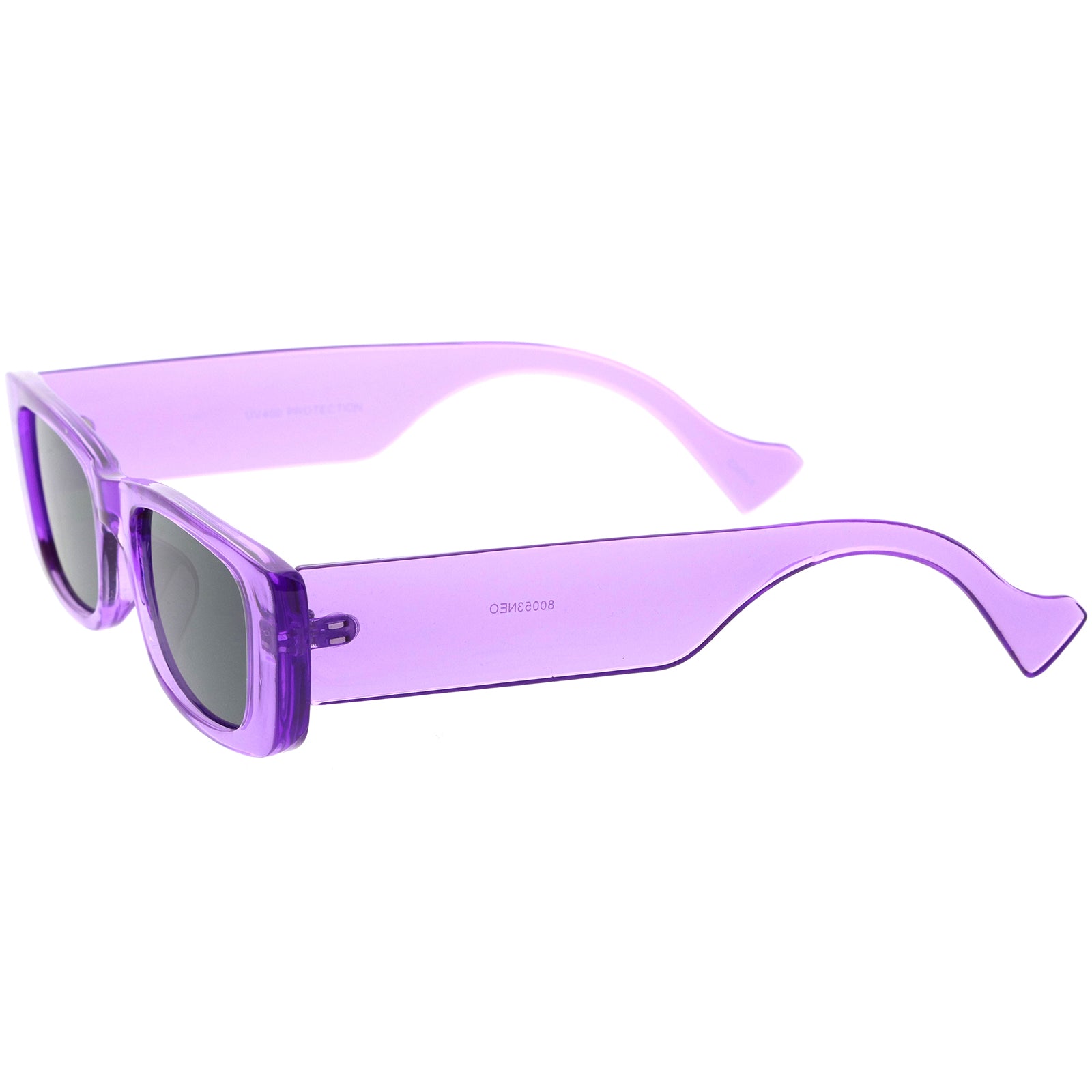 Retro Wide Square Flat Lens Chunky Neon Rectangle Sunglasses 52mm