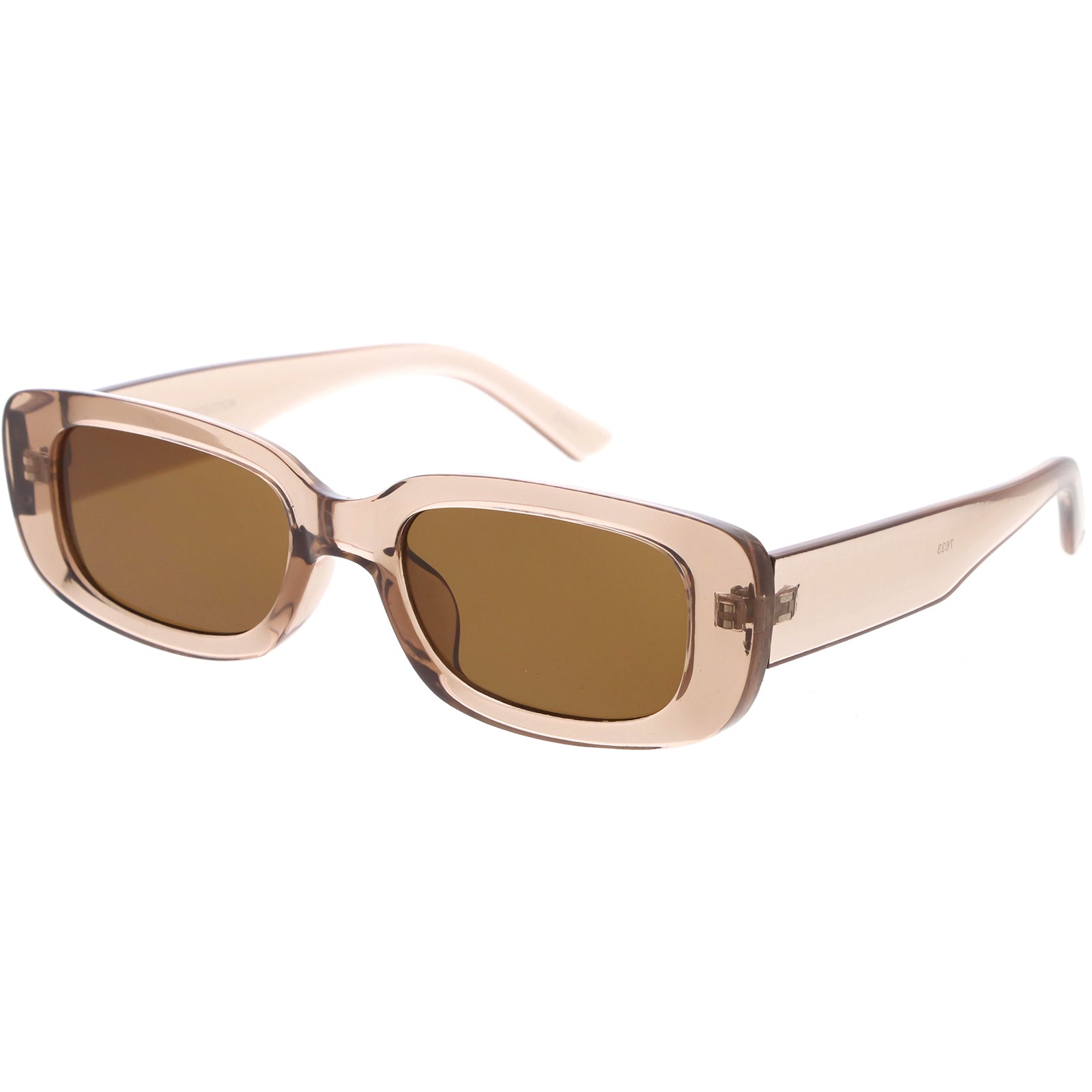 Retro Square Neutral Colored Lens Rectangle Sunglasses 50mm