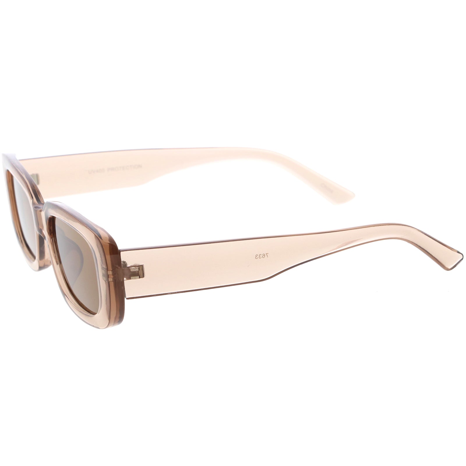 Retro Square Neutral Colored Lens Rectangle Sunglasses 50mm