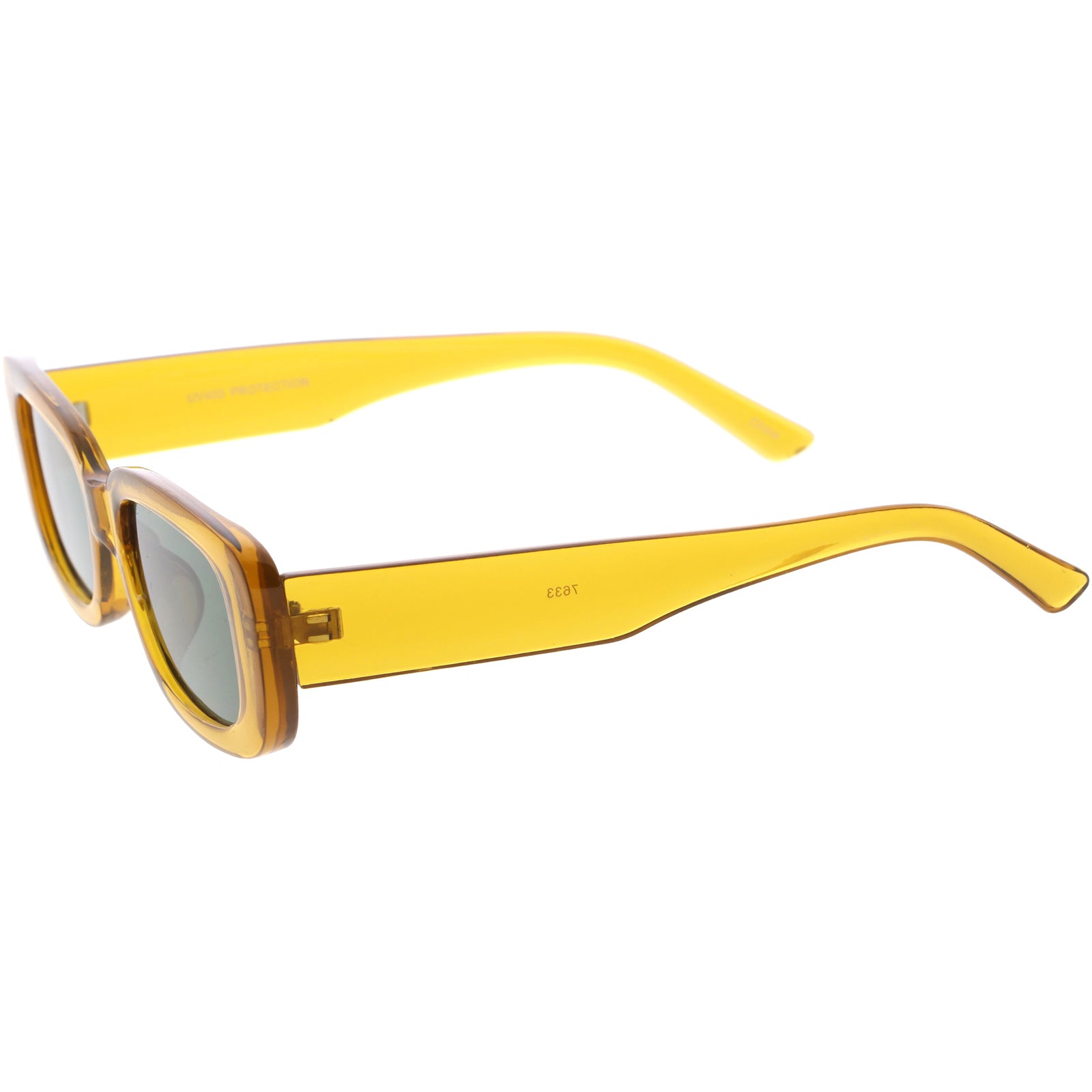 Retro Square Neutral Colored Lens Rectangle Sunglasses 50mm