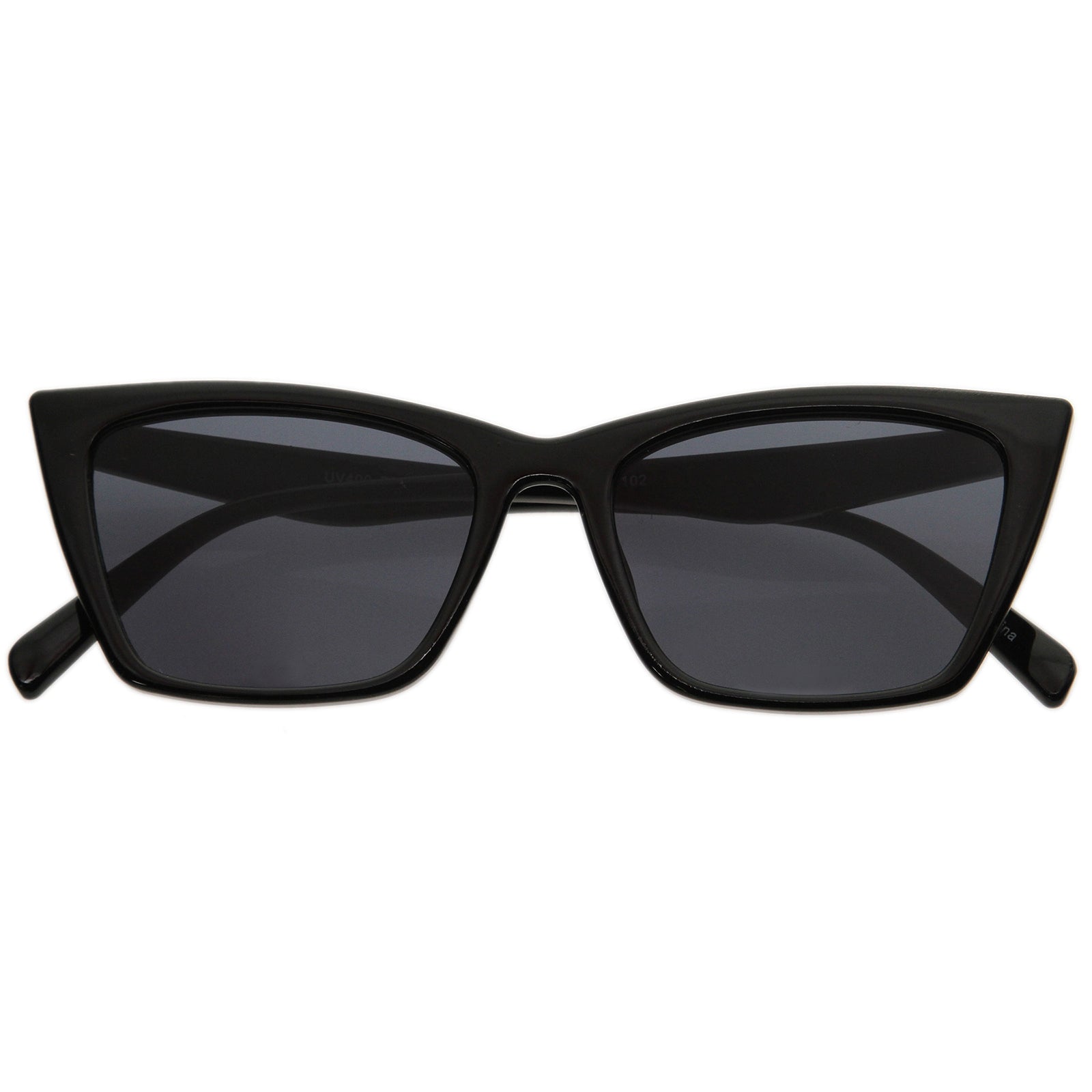 Sleek Everyday Cat Eye Flat Lens Sunglasses 55mm