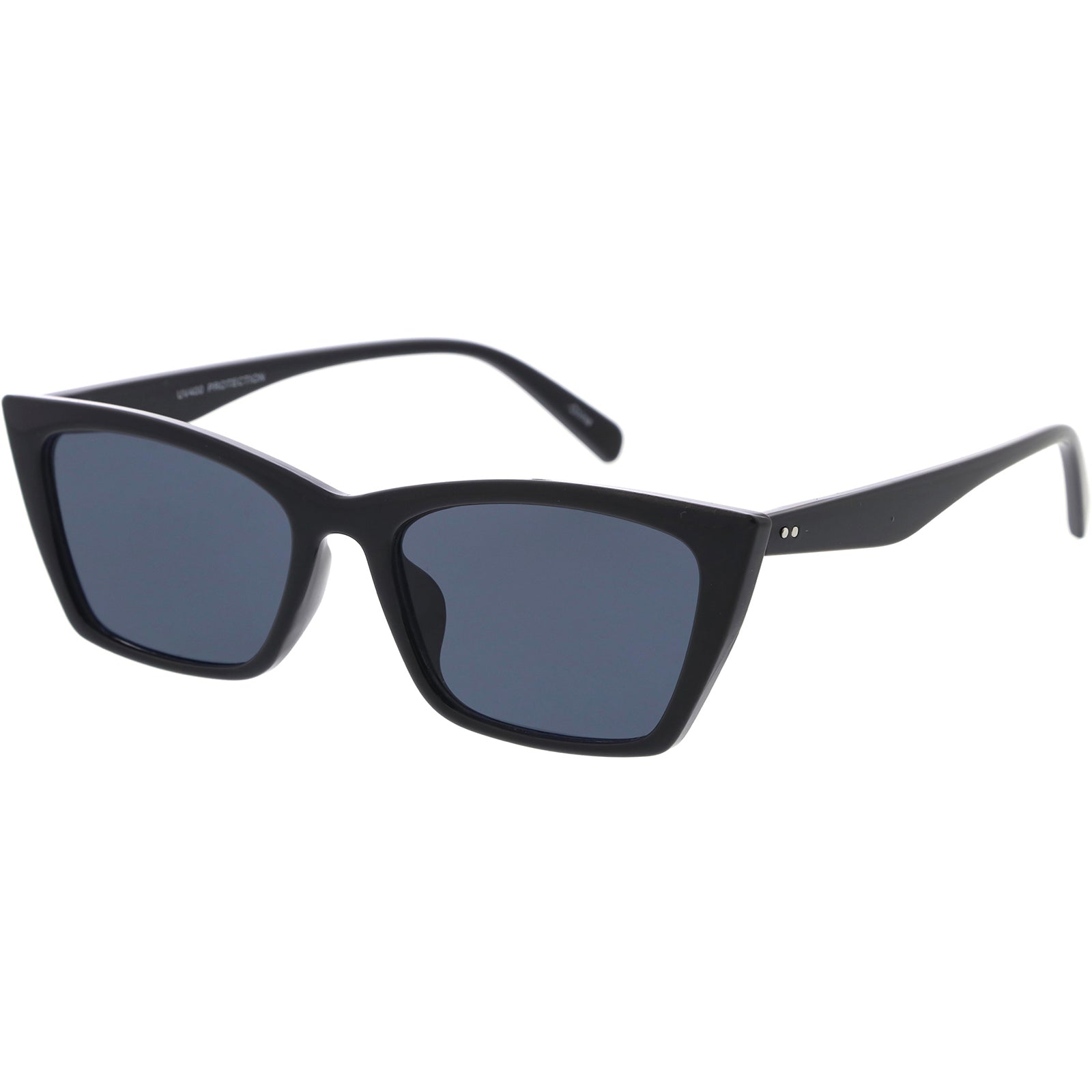 Sleek Everyday Cat Eye Flat Lens Sunglasses 55mm