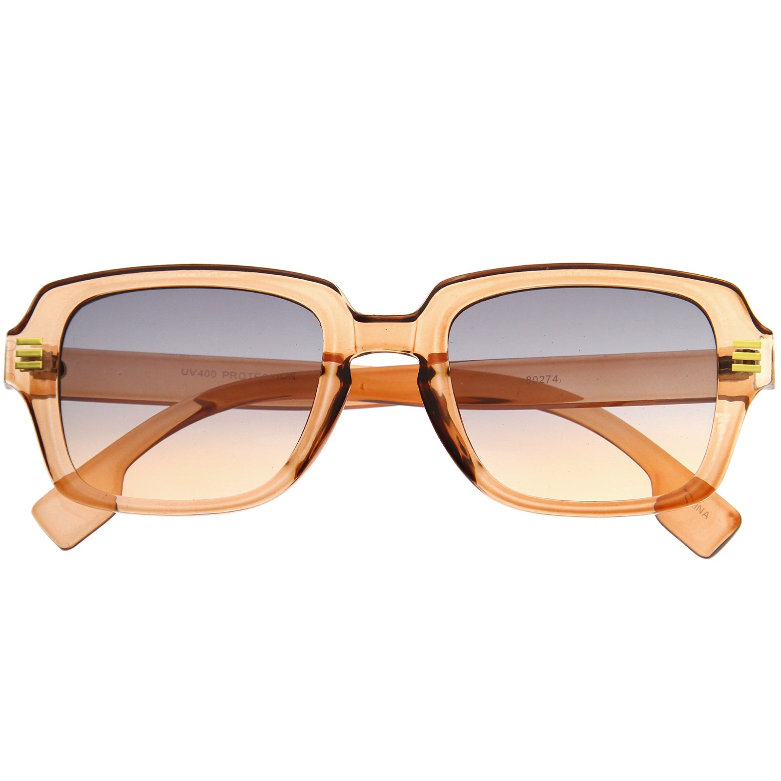 Elegant Mid Temple Squared Horn Rimmed Sunglasses 50mm