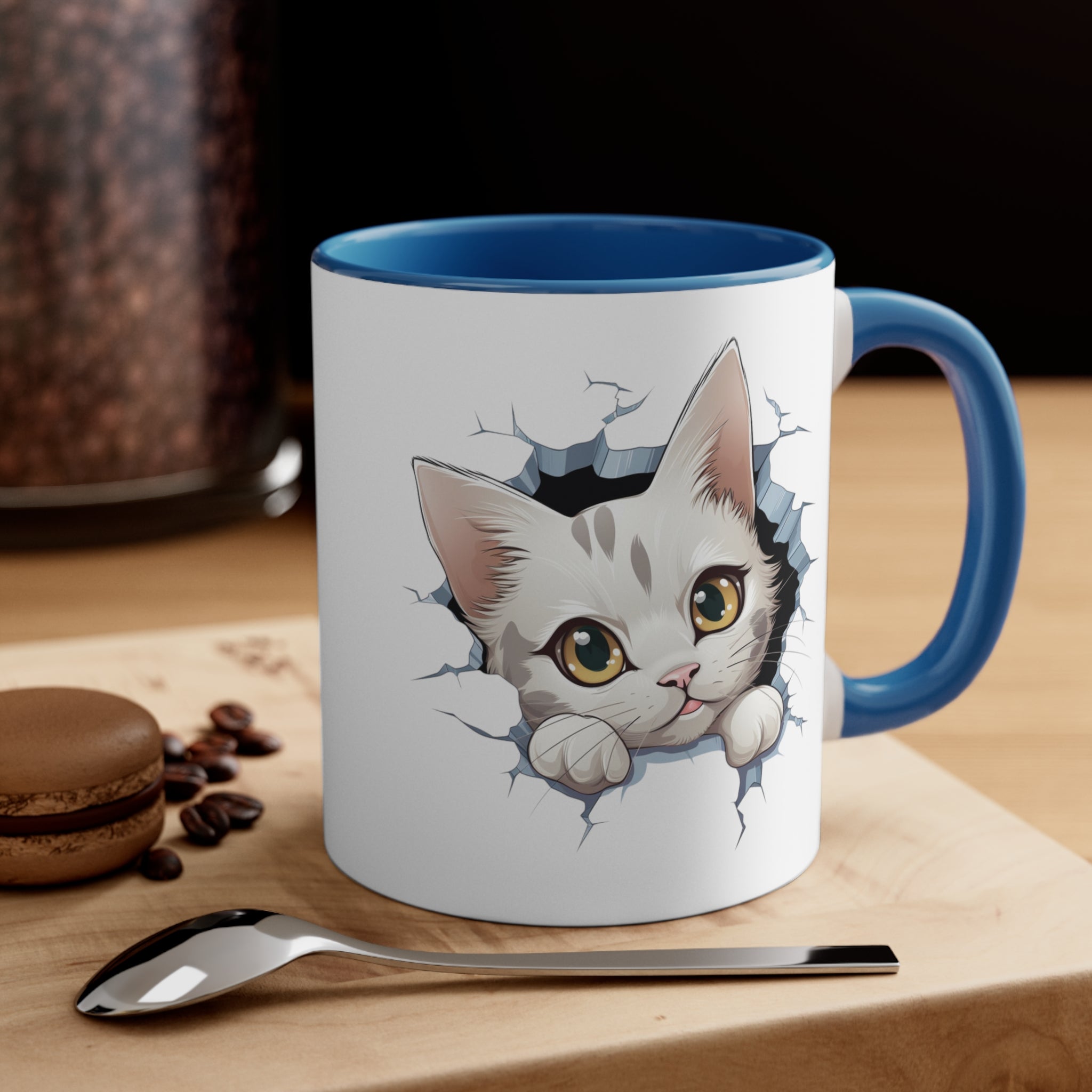 Peeking Cat Mug 9, 11oz