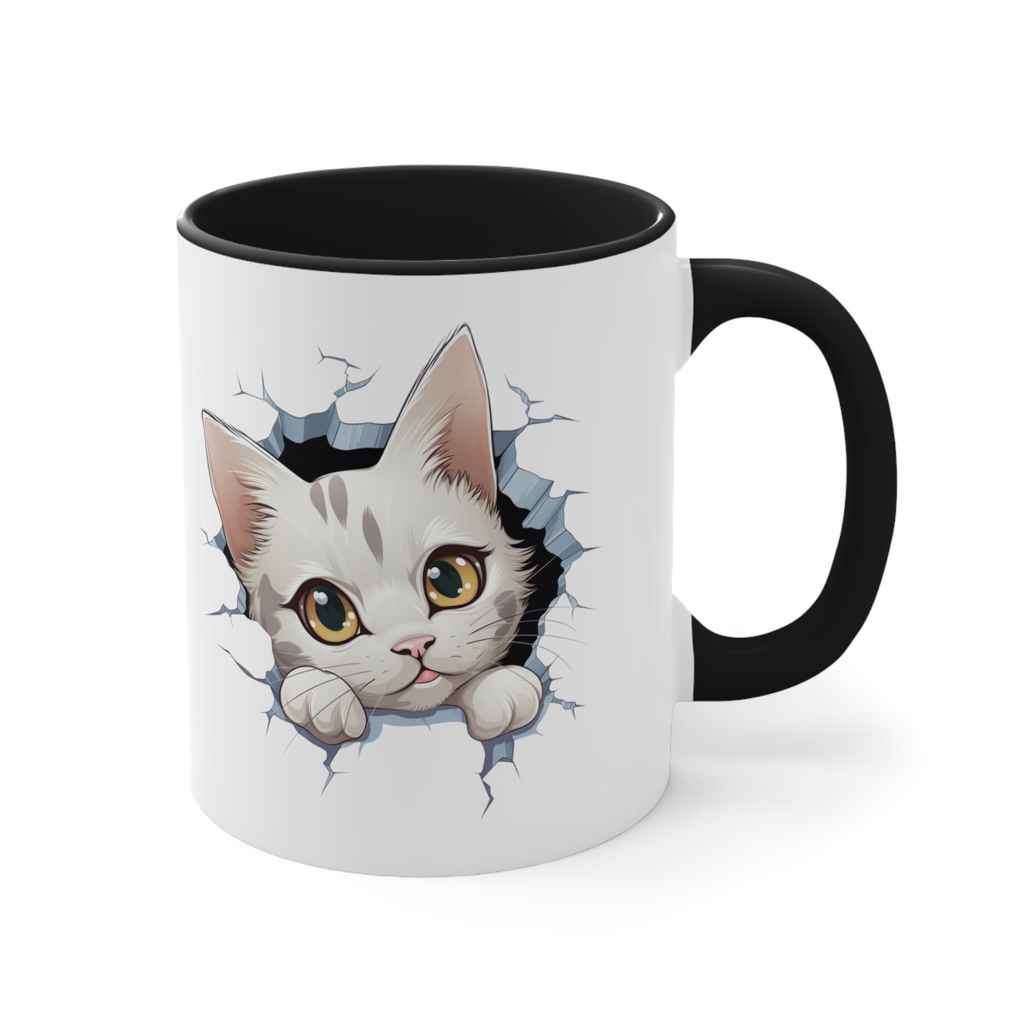 Peeking Cat Mug 9, 11oz