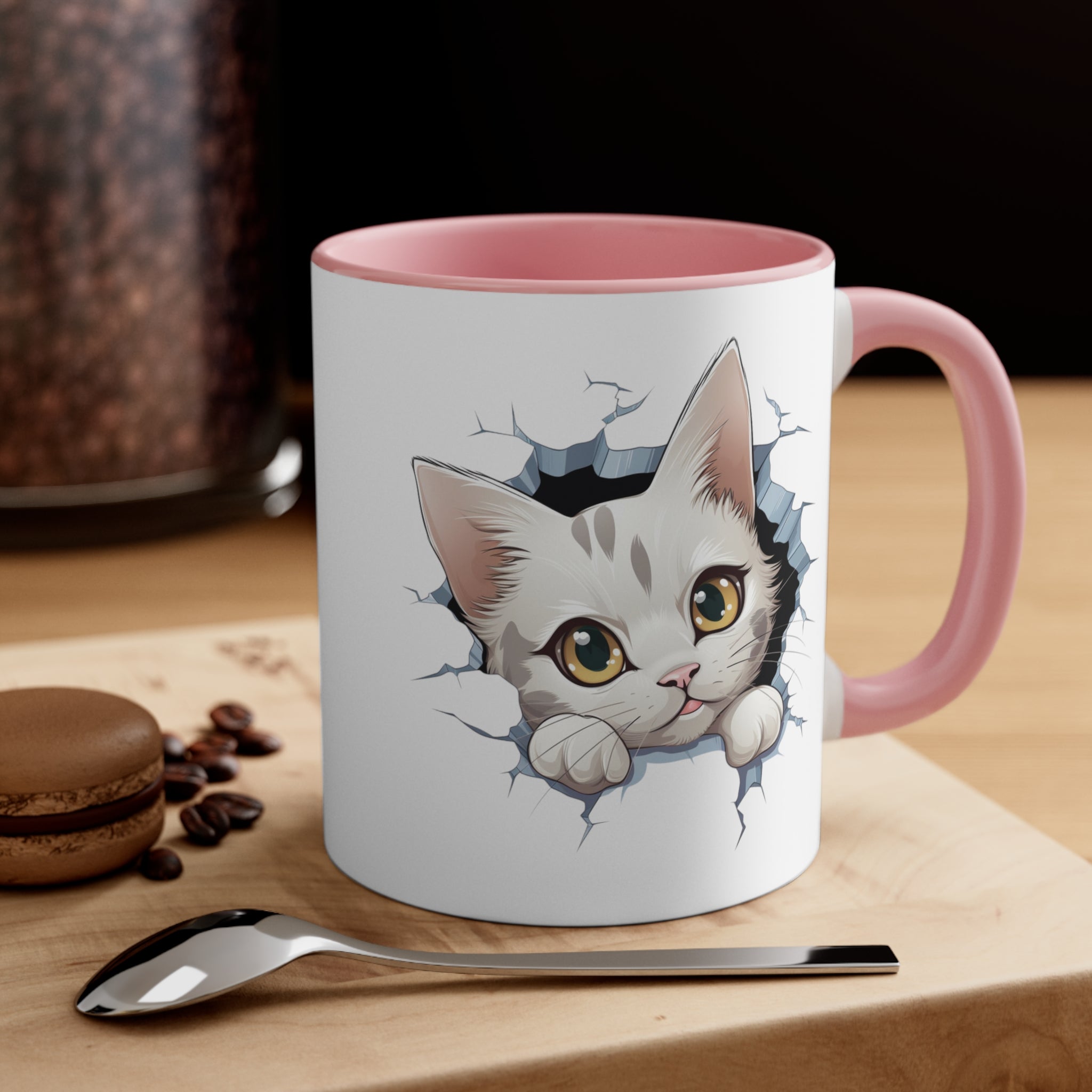 Peeking Cat Mug 9, 11oz