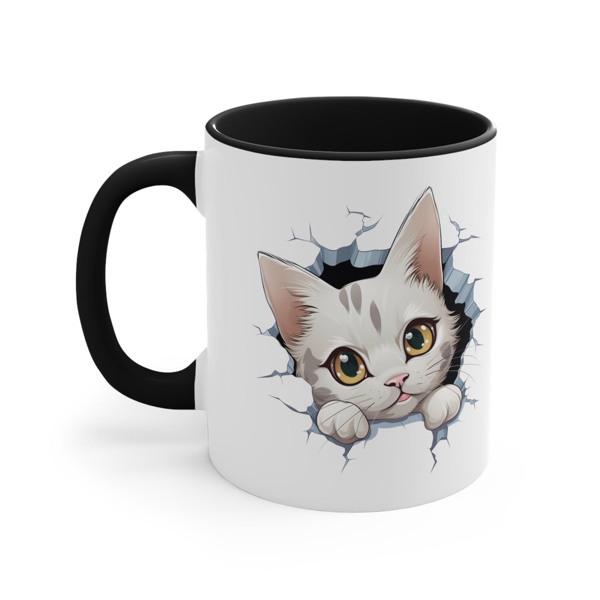 Peeking Cat Mug 9, 11oz