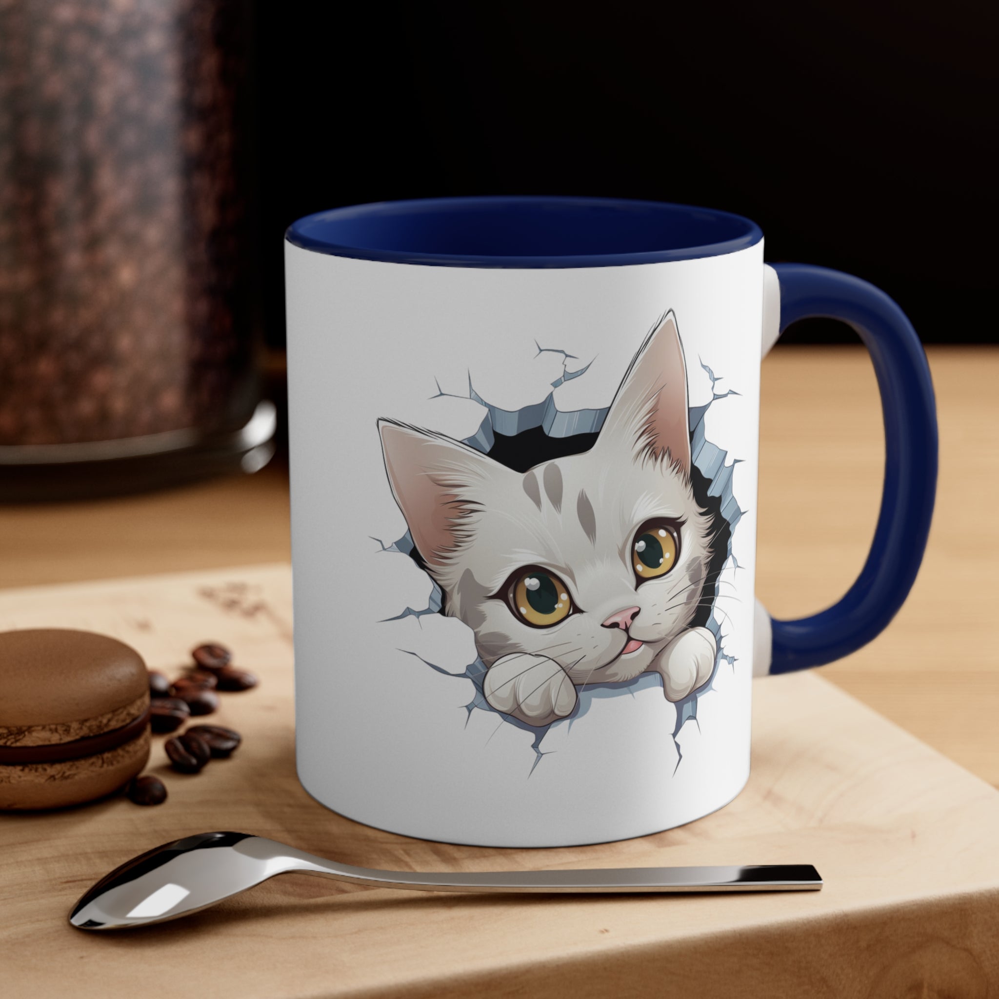 Peeking Cat Mug 9, 11oz