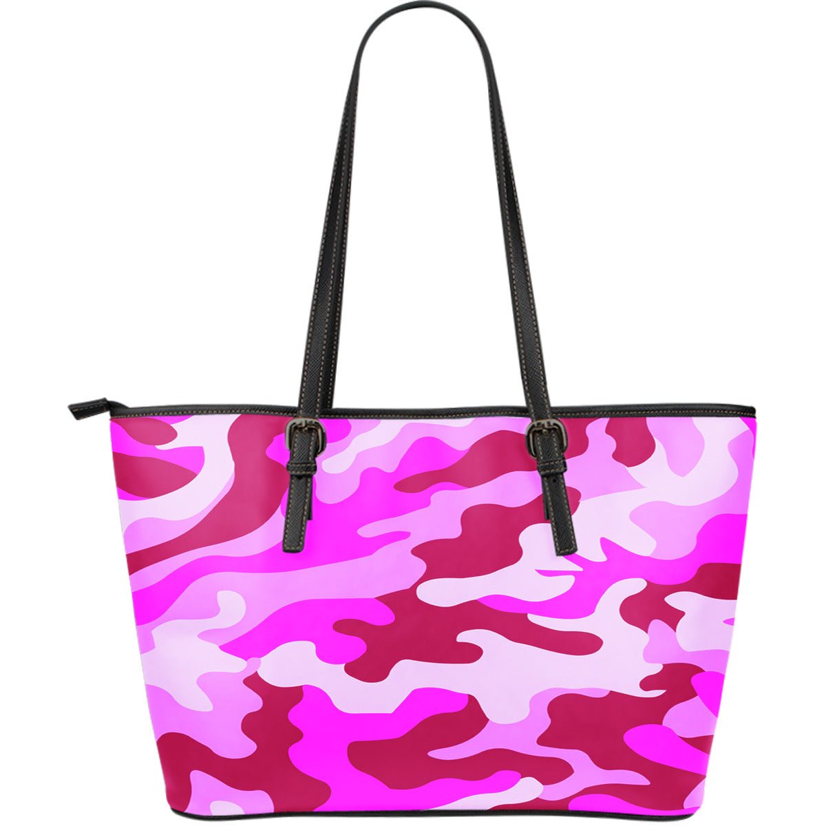 Pink Camouflage Leather Large Handbag