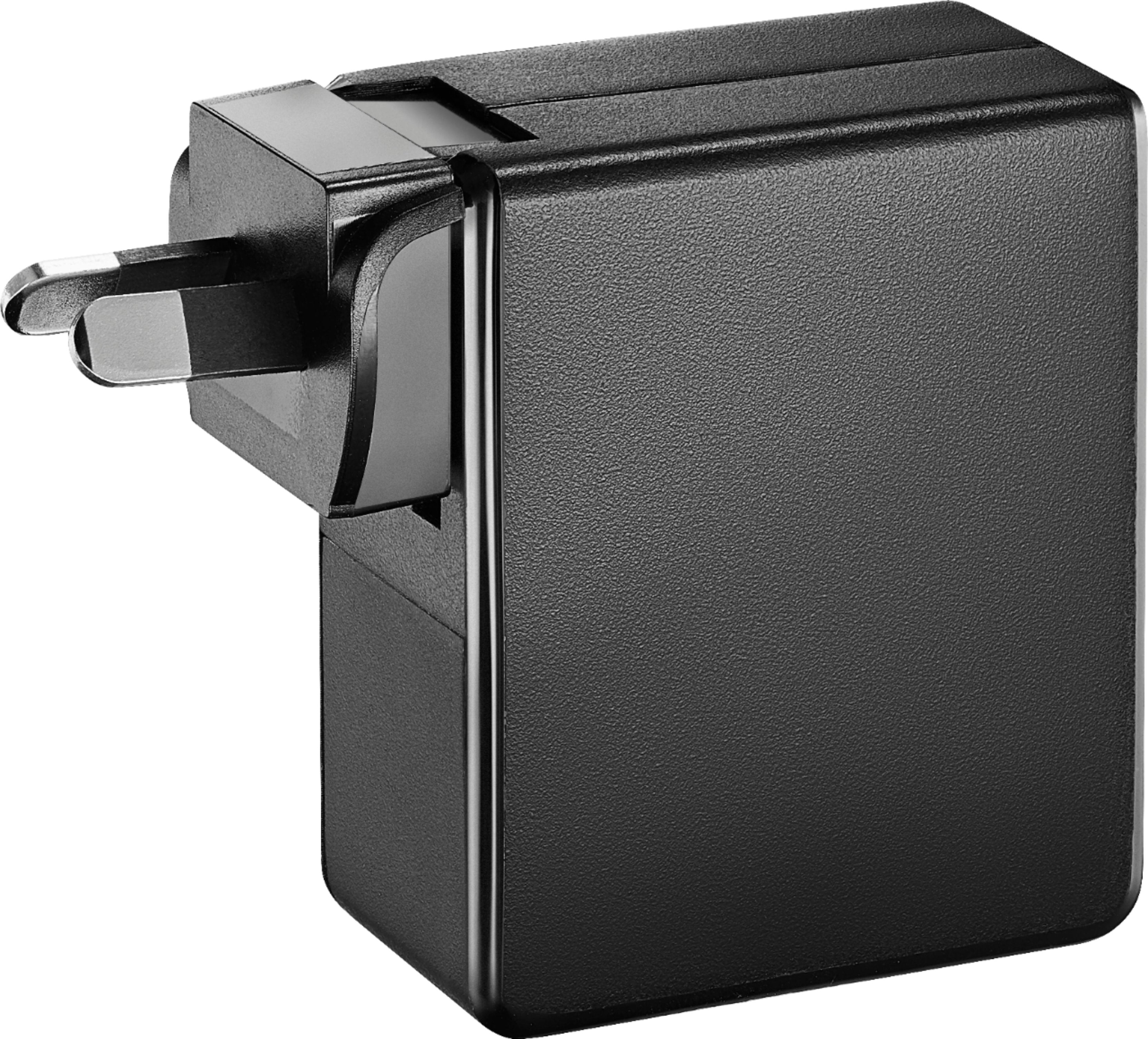 Insignia? - 30W Foldable 3 USB Port Wall Charger with EU/UK/AU rechangeable plugs - Black