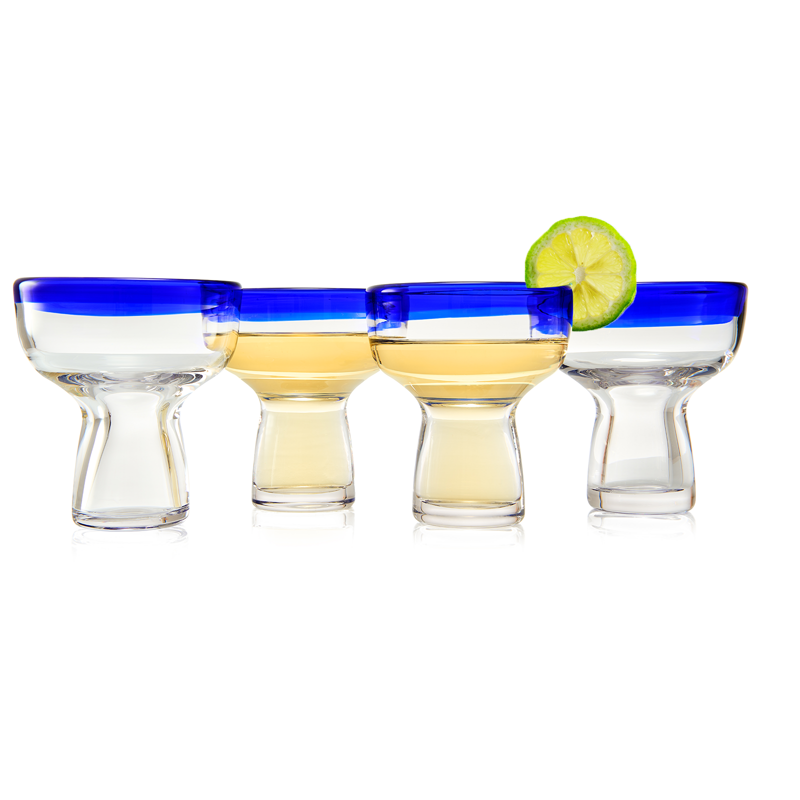 The Wine Savant - Hand Blown Margarita Glass - Hand Blown Confetti Margarita, Martini & Champagne Glasses